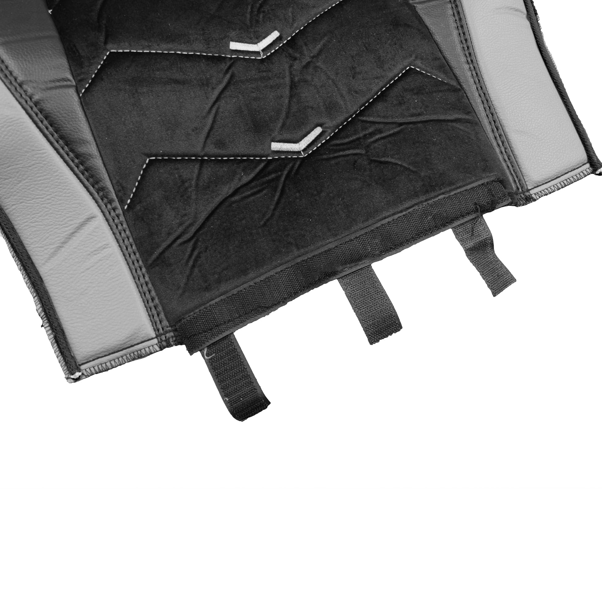 Generisch Fundas de Asiento Compatibles con DAF XF 106 y DAF CF Euro 6 Camiones 1+1, Forro de Cuero/Alcantara, Fundas Protectoras Negras con Gris