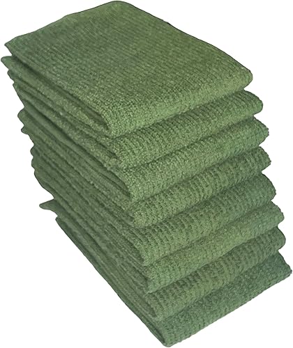 Paquete de 8 paños de limpieza de cocina 100% algodón, súper absorbente, lavable a máquina, multiusos para el hogar, tamaño de la cocina 12 x 12