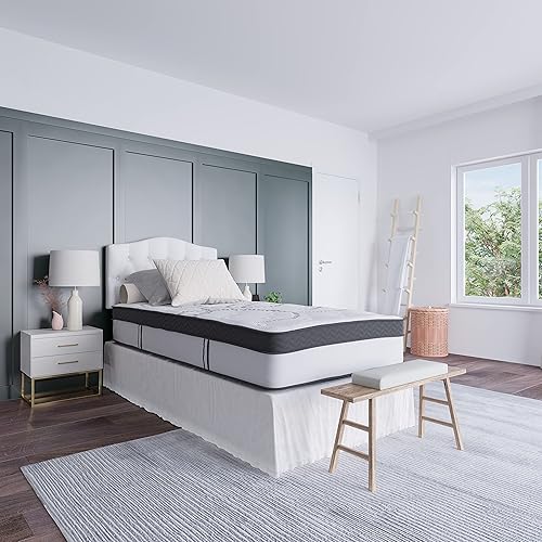 EMMA + OLIVER Colchón híbrido de resortes ensanchados certificado CertiPUR-US de 12 pulgadas, colchón individual en una caja, colchón premium