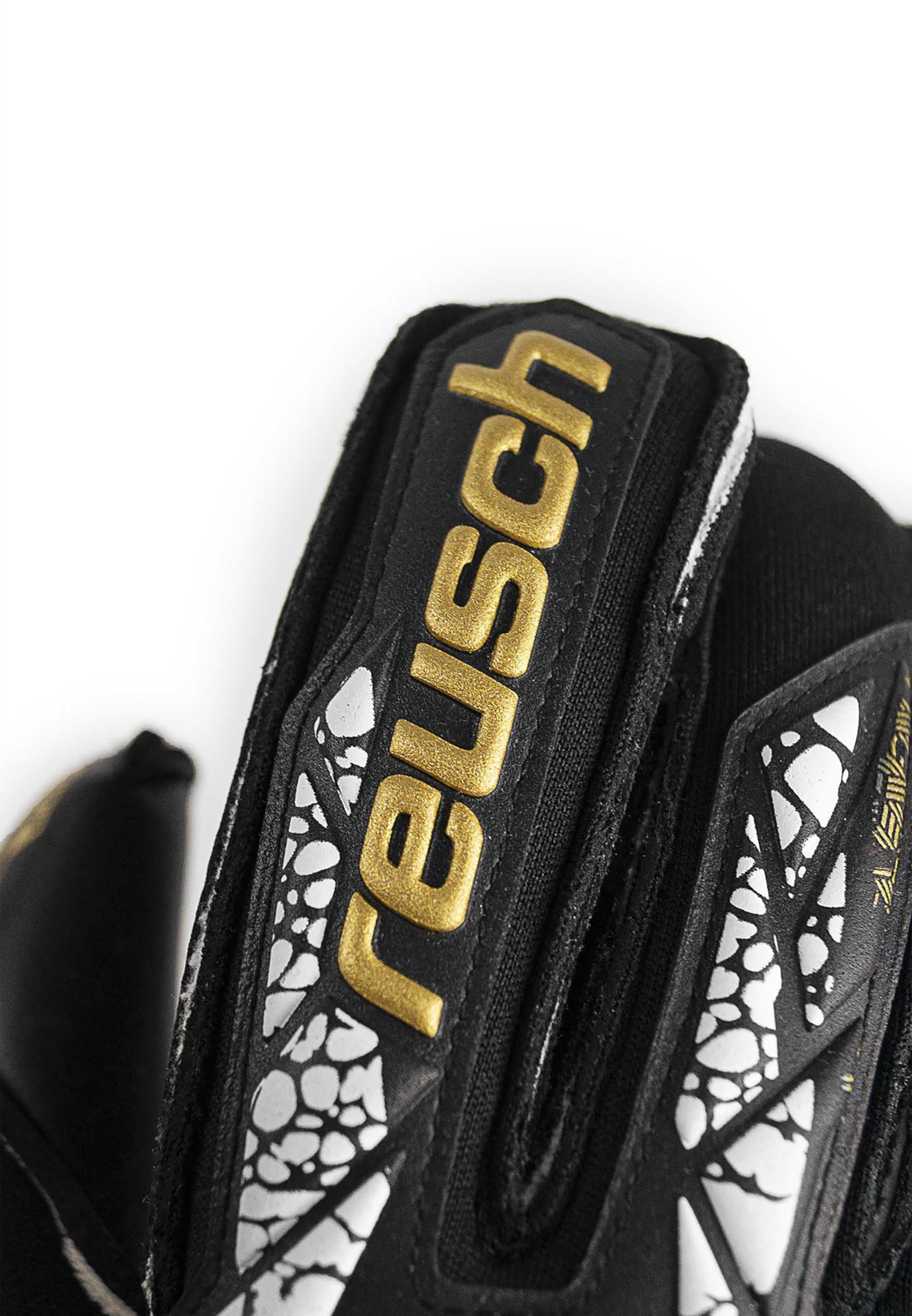 Reusch Profi Torwarthandschuhe Erwachsene | Fingerschutz | starker Grip mit Latexerweiterung | atmungsaktiv | für Training & Spiel | Natur- & Kunstrasen | Attrakt Gold X Evolution Cut Finger Support
