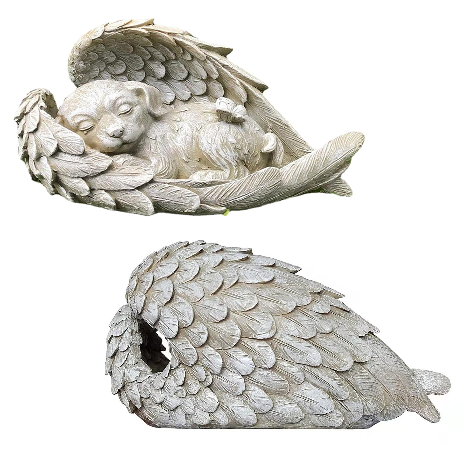 Statua Commemorativa Cane Angelo - In Resina, 11x8x9cm, Per Ricordare Gli Animali Domestici - Foto 2