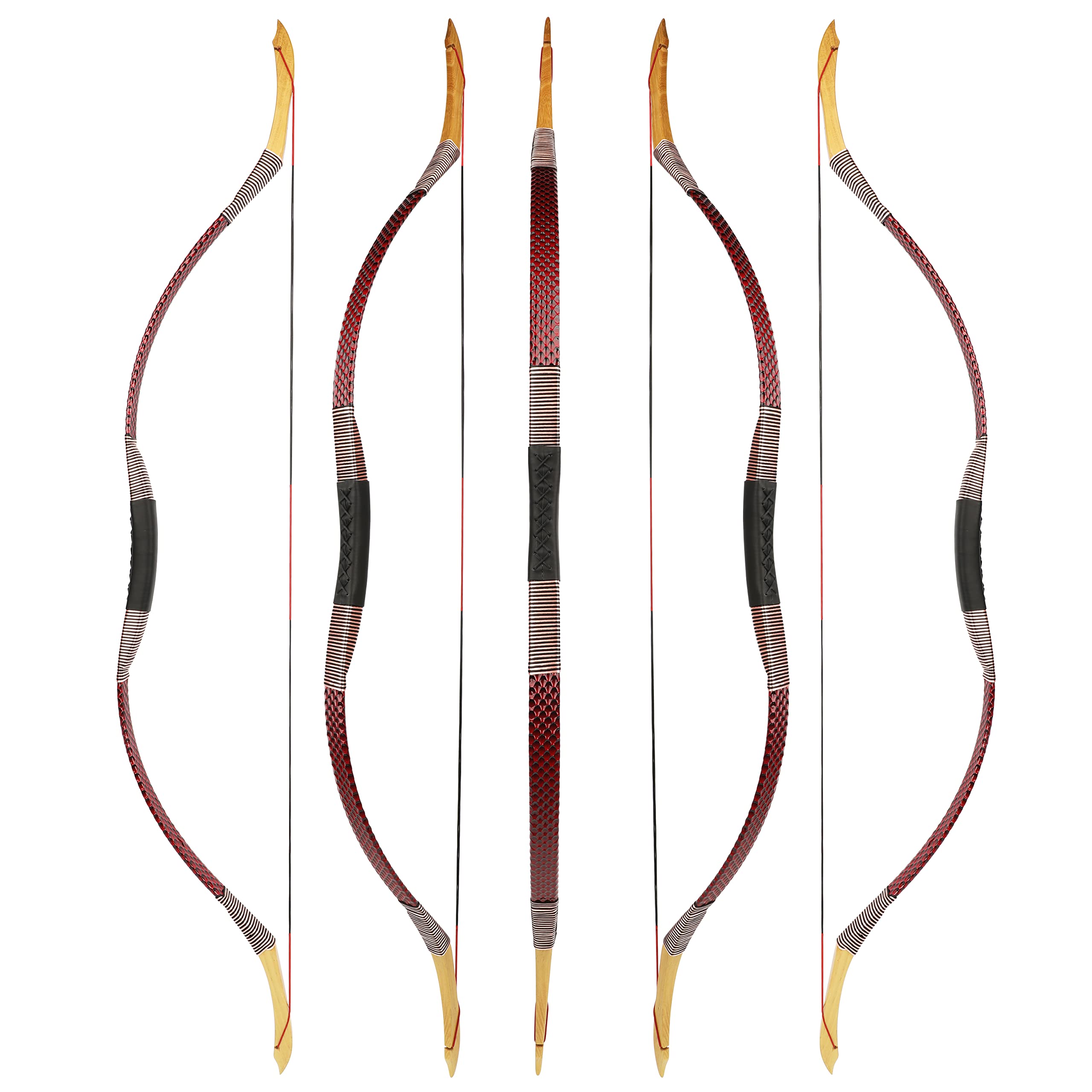 Traditional Hunting Longbow | Handmade Wooden Mongolian Style Bow | Adults Youth Beginners | Ambidextrous‌