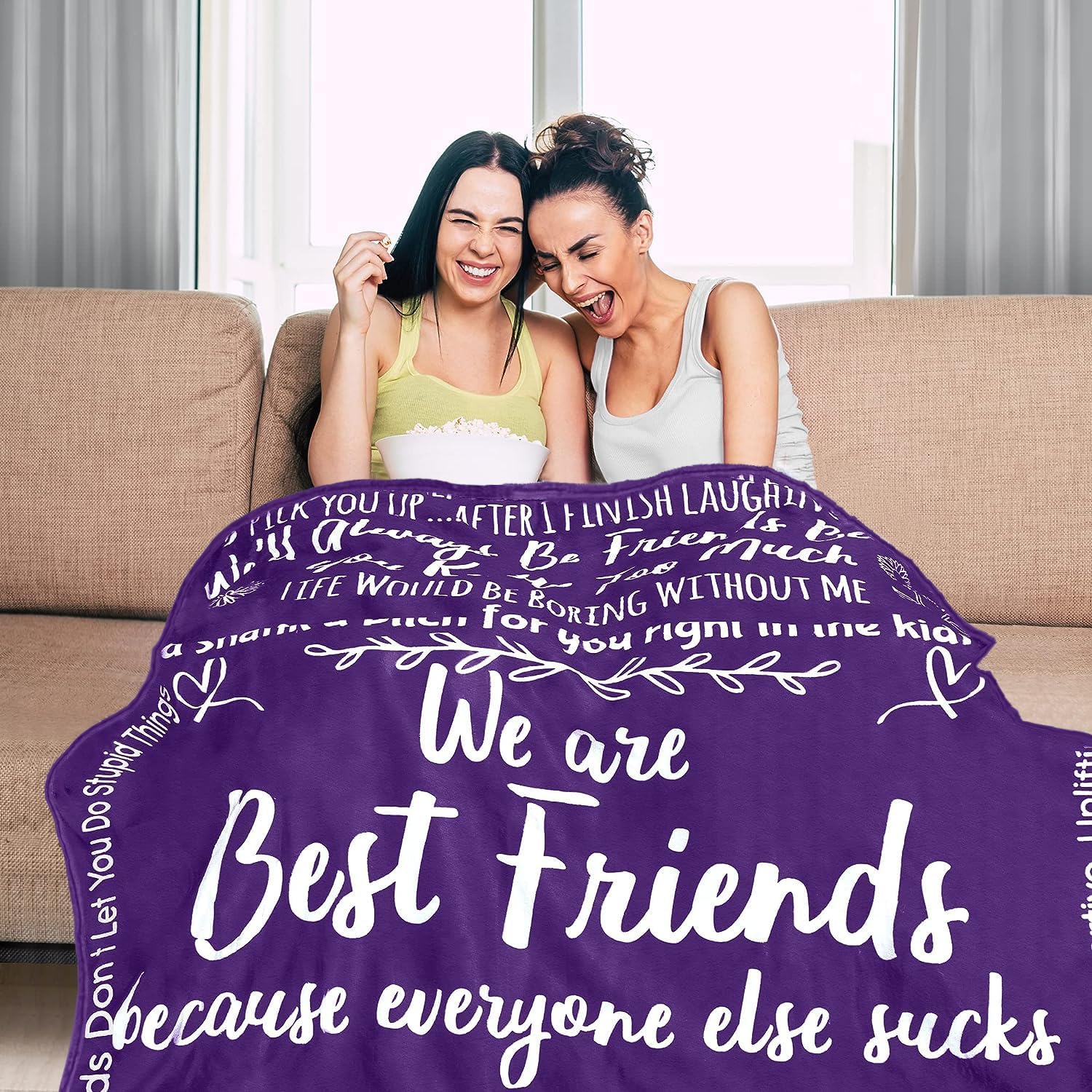 Luxe Extreme Funny Best Friend Throw Blanket, Funny