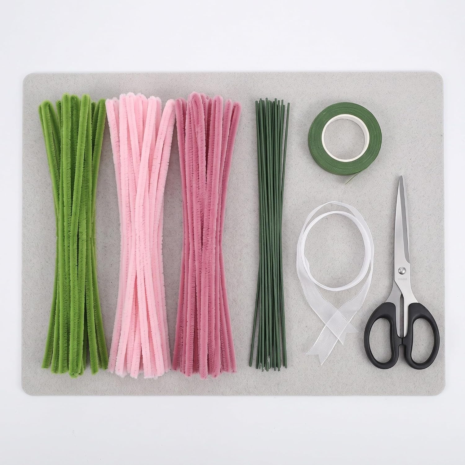 Artibetter 1 Set Pipe Cleaners Bulk: 11.8" Chenille Stems - Flexible Fuzzy Sticks - DIY Craft Supplies with Wires, Floral Tape, Ribbon, Stamens, Tubes