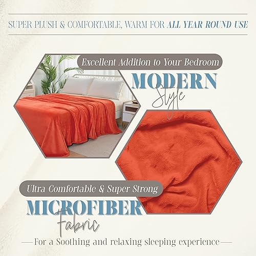 Vista 172 de Elegant Comfort Manta de lujo aterciopelada, ligera para todas las estaciones, ultra afelpada, suave, acogedora y mullida para sofá, cama, viajes
