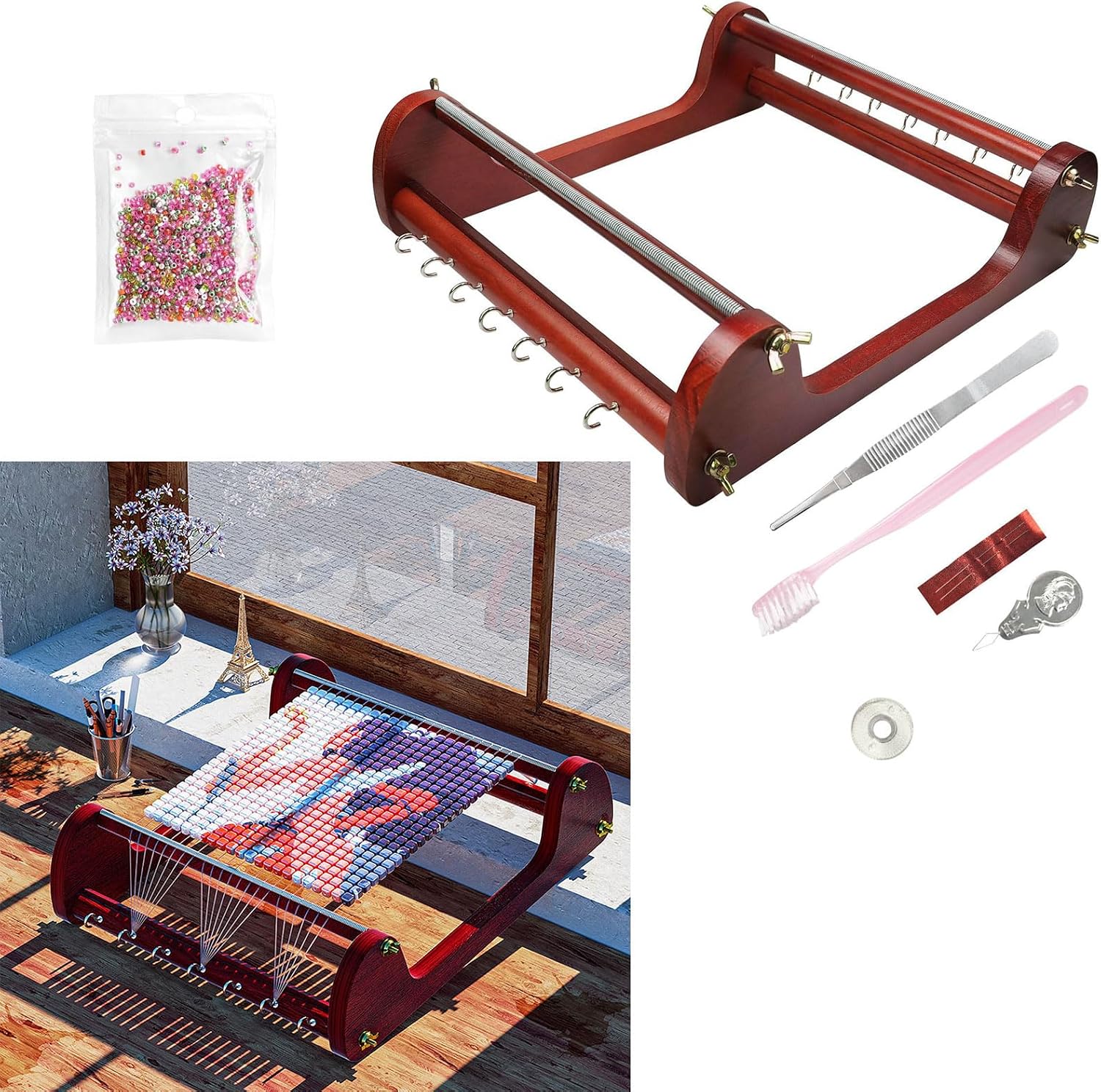 Antique Bead Weaving Machine Vintage Jewelry Making Bead Set for Bracelets Necklaces