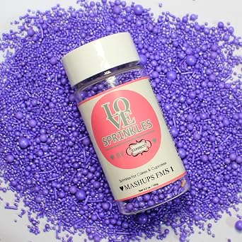 Confect Purple Sprinkles for Cake & Cupcake Decorating Edible Jimmies and Pearl Sprinkles Mix for Birthday Desserts & Baking | Vegan, Gluten-Free, Soy-Free, Dairy-Free, Palm Oil-Free- 4.2 Oz