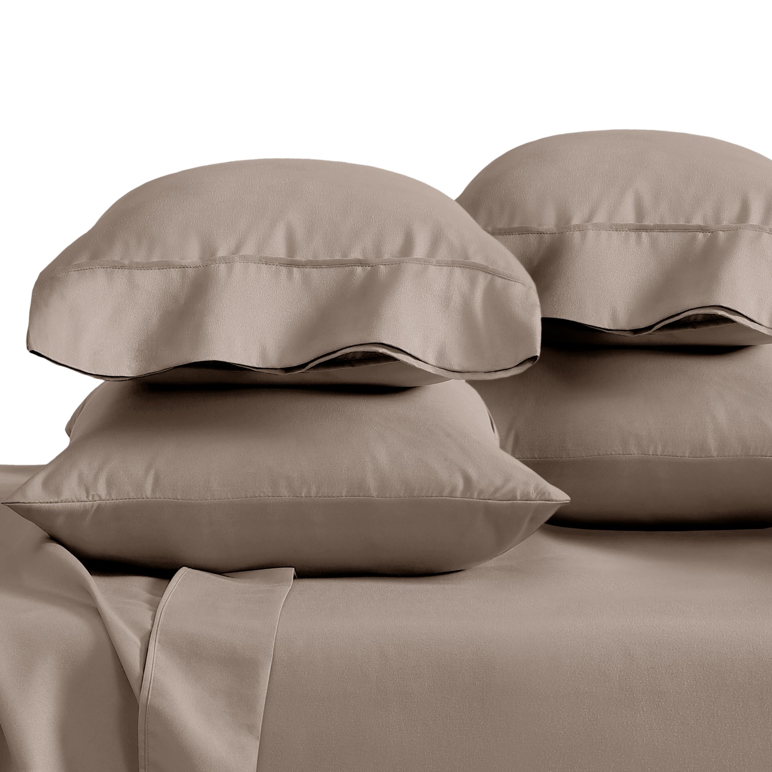Bare Home Pillowcases Open End (Standard 4 Pack, Taupe)