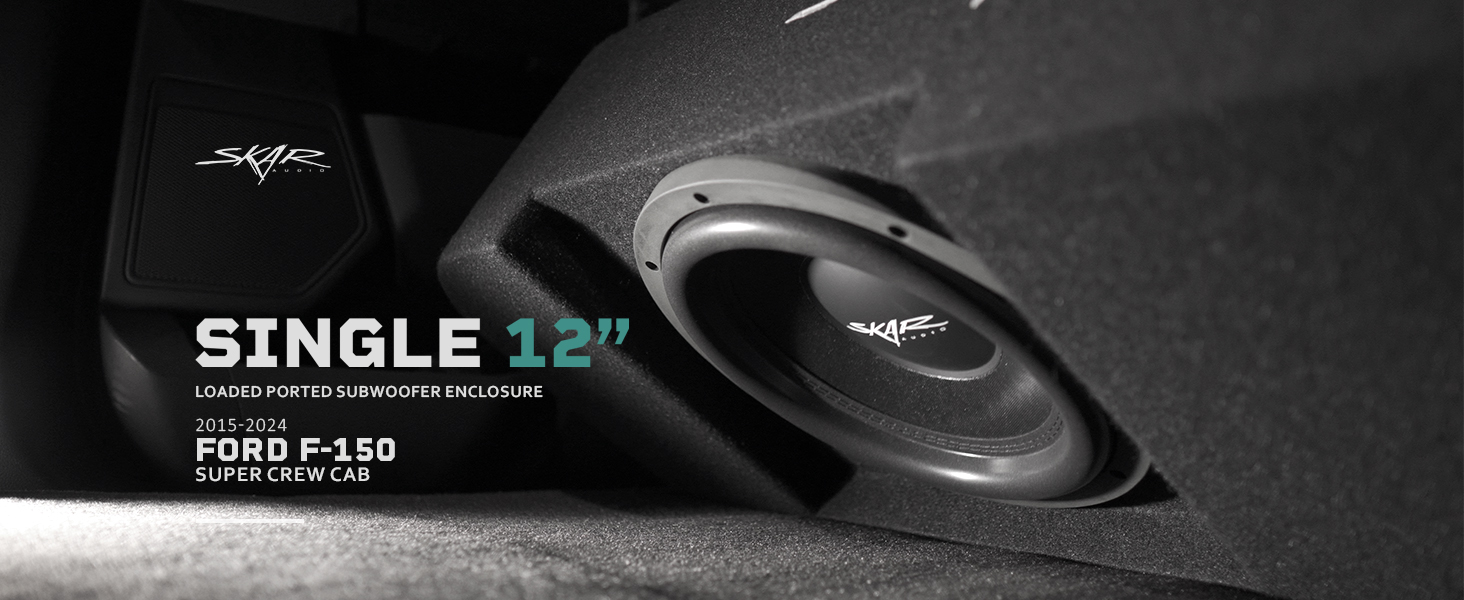 Dual 12" Sealed Subwoofer Box For 2015-2024 Ford F-150 SuperCrew Cab - Skar Audio 12 thumbnail image