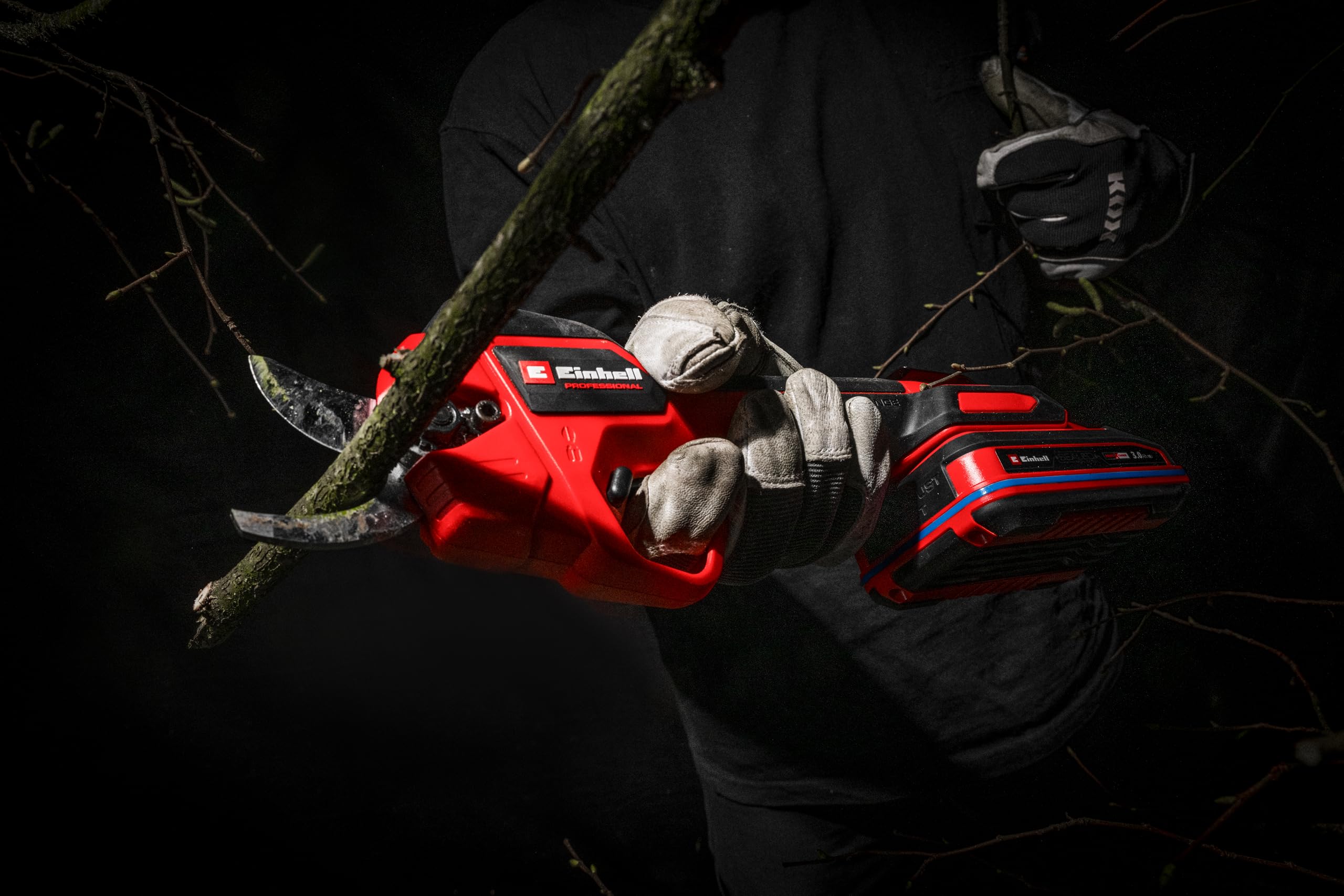 Tijeras de podar con batería GP-LS 18/28 Li BL-Solo Einhell Professional Power X-Change (18 V, capacidad de corte ajustable, ramas hasta 28 mm, cuchillas de derivación, clip de cinturón, sin batería)