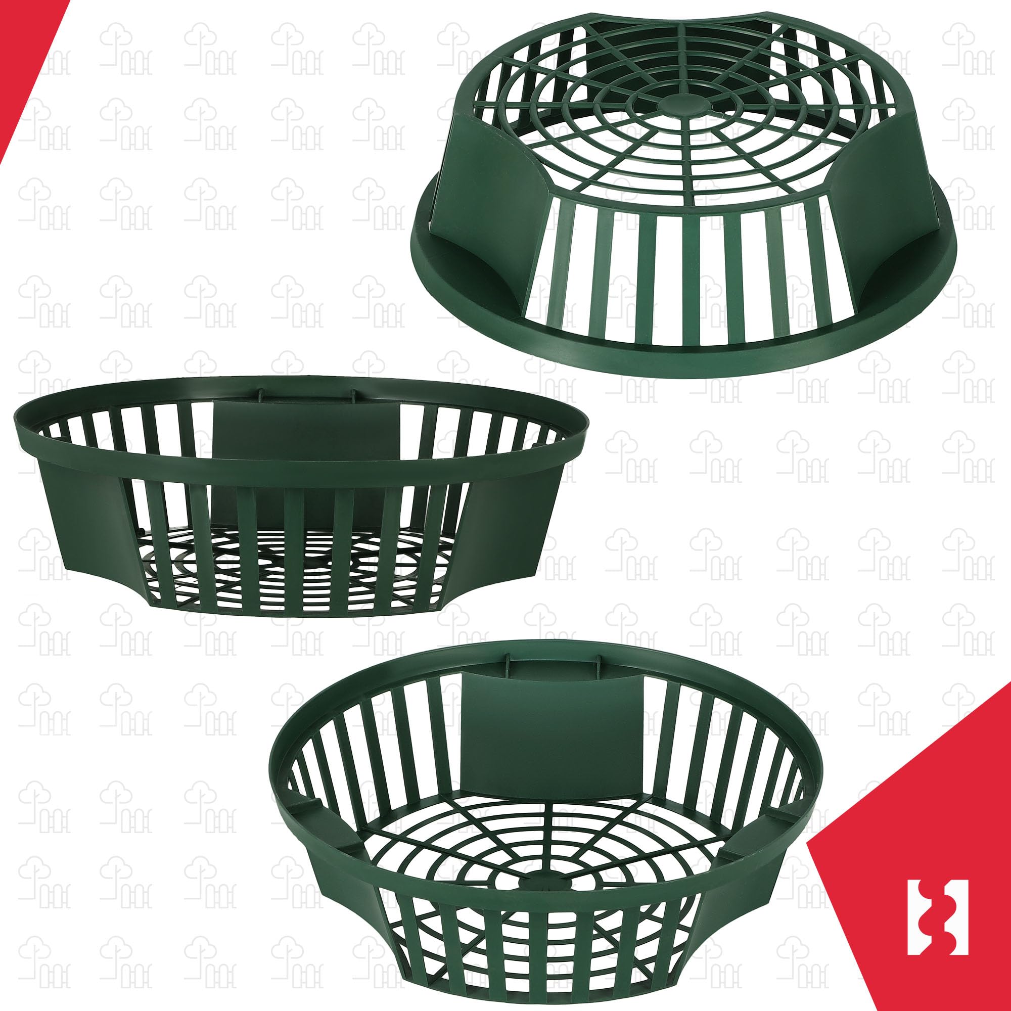 KOTARBAU® Set 10 pièces Panier À Bulbes - ⌀ 215 mm - Vert - Corbeille Plantation Tulipes - Accessoire Plantation Bulbes - Plastique