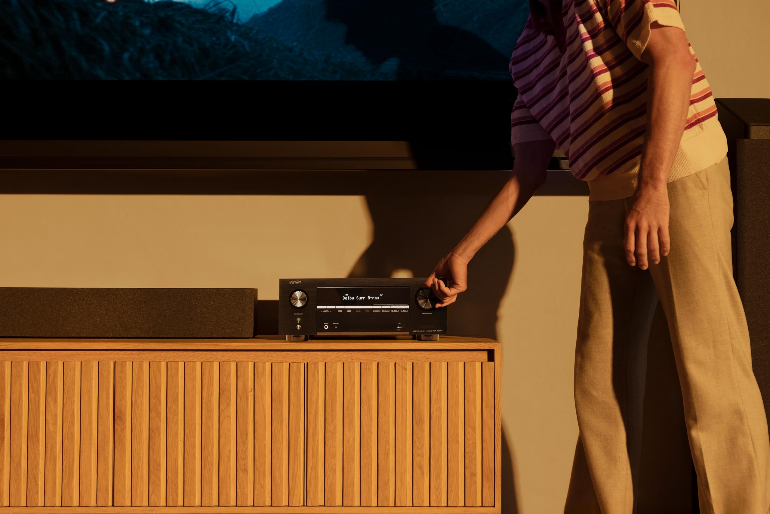 Denon AVC-X3900H Receptor AV 8K de 9.4 Canales, Dolby Atmos, DTS:X, Auro-3D, IMAX Enhanced, HEOS Multiroom, 4K/120Hz Gaming, Dirac Live Ready, Bluetooth, Wi‑Fi - Negro