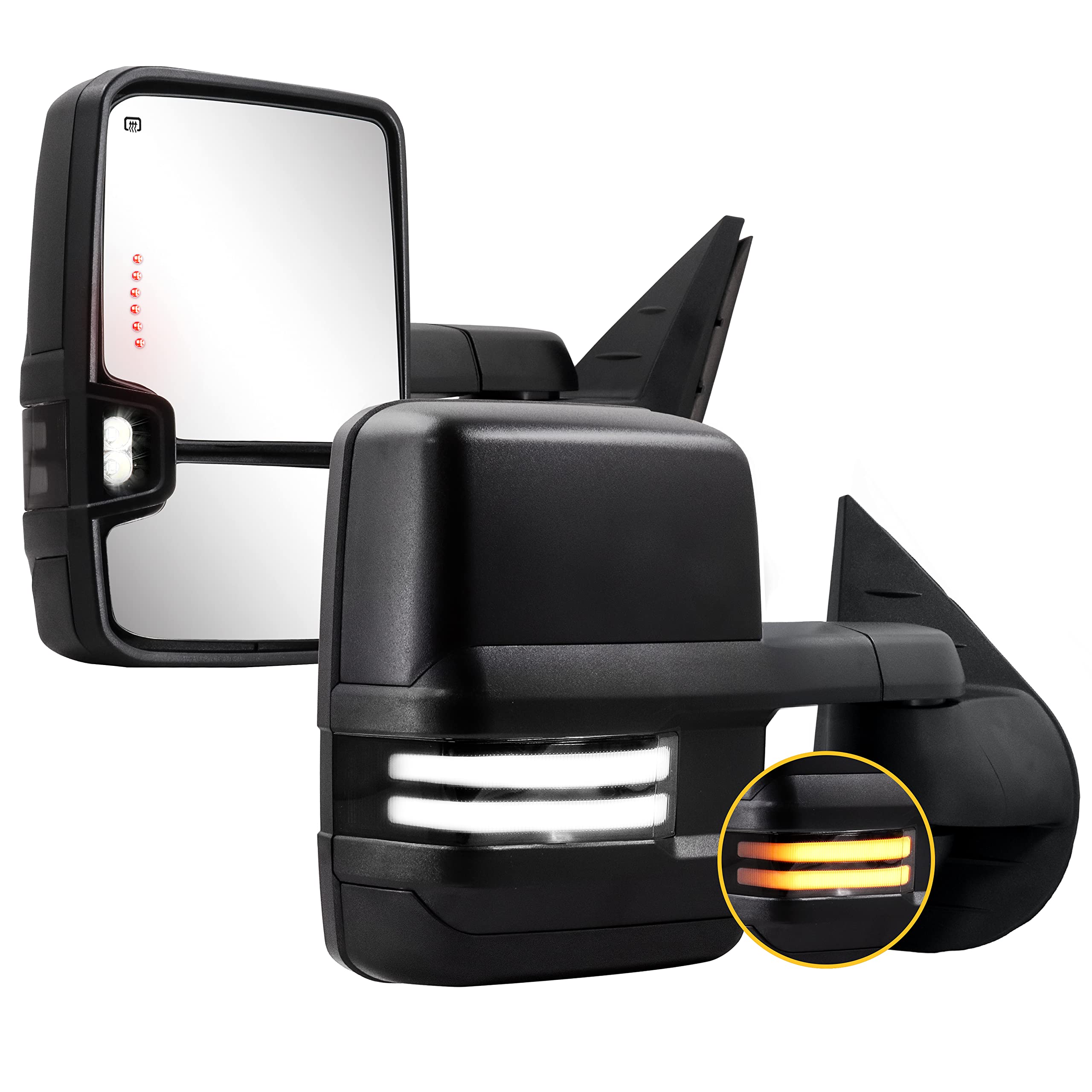 いておりま Towing Mirrors Switchback Lights for 20142018 Chevy Silverado