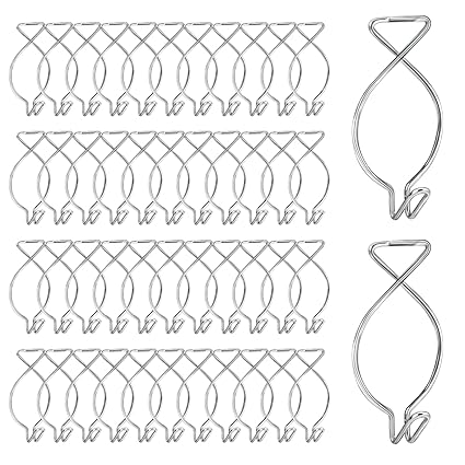 48 Pcs Drop Ceiling Clips Hanging, Ceiling Hook Clips Hanging on Suspended Ceiling Tile, Grid Clips Hanger Hooks for Light Plant Office Home Stores Classroom and Wedding Decorations, Hanging Sign