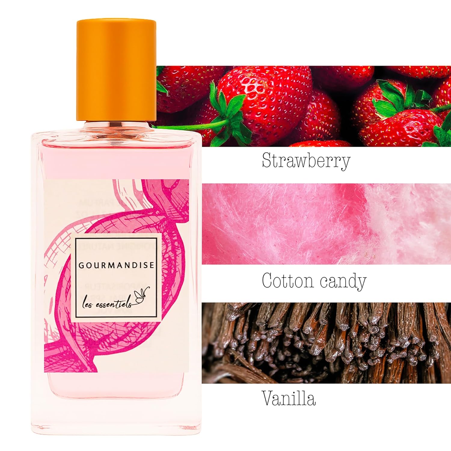 LES ESSENTIELS Gourmandise Perfume and Soap Gift Set - Fruity Gourmet Fragrance - Perfume for Women and Sweet Almond Oil Natural Soap - 2 pc - Image 2