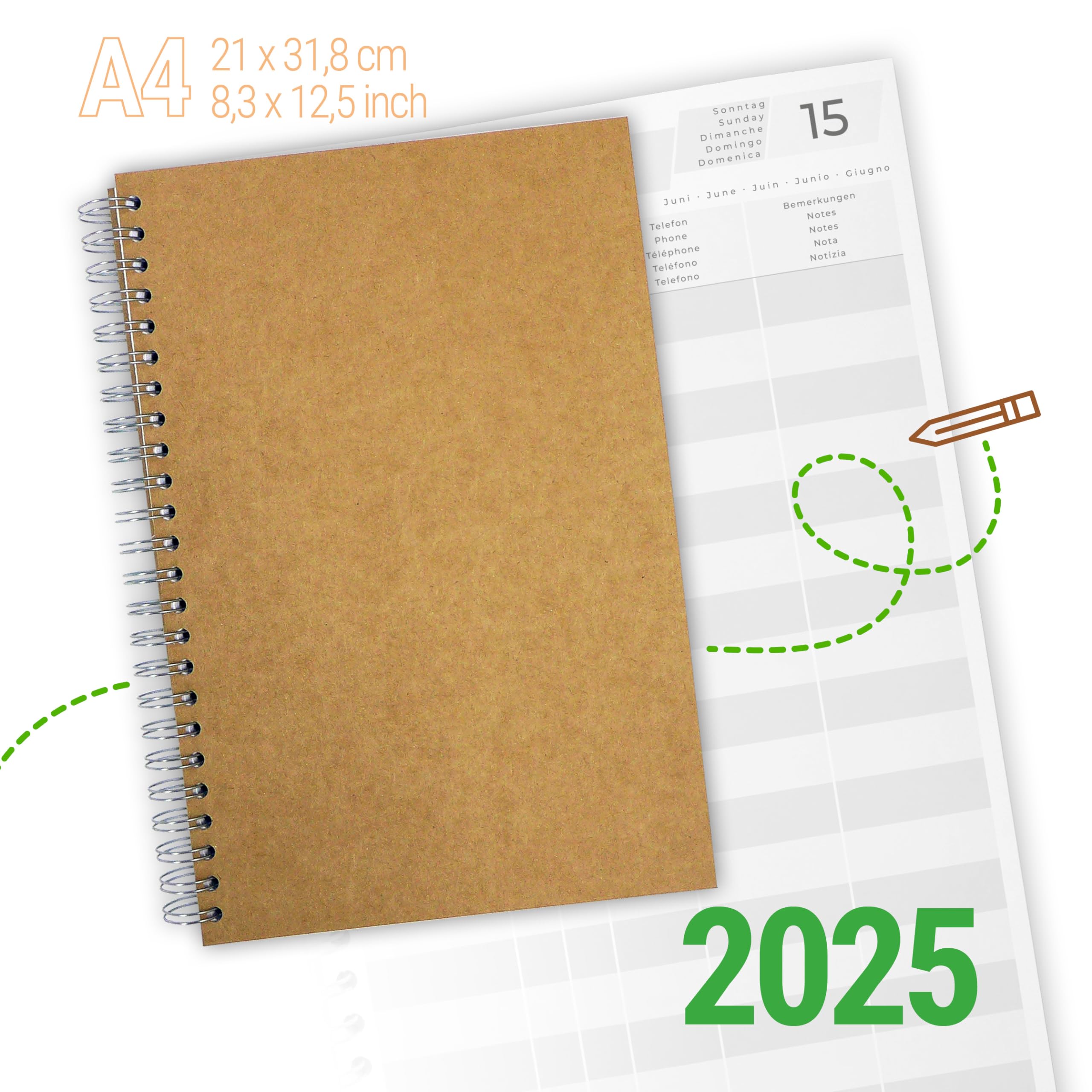 Reservierungsbuch 2025 stabiles Ringbuch A4 für Gastronomie und Hotel, Restaurant, Gastro, Pensionen, Ferienwohnung, Zimmerbelegungsplan, Buchungskalender, Belegungsplan 1 Stück (2025)