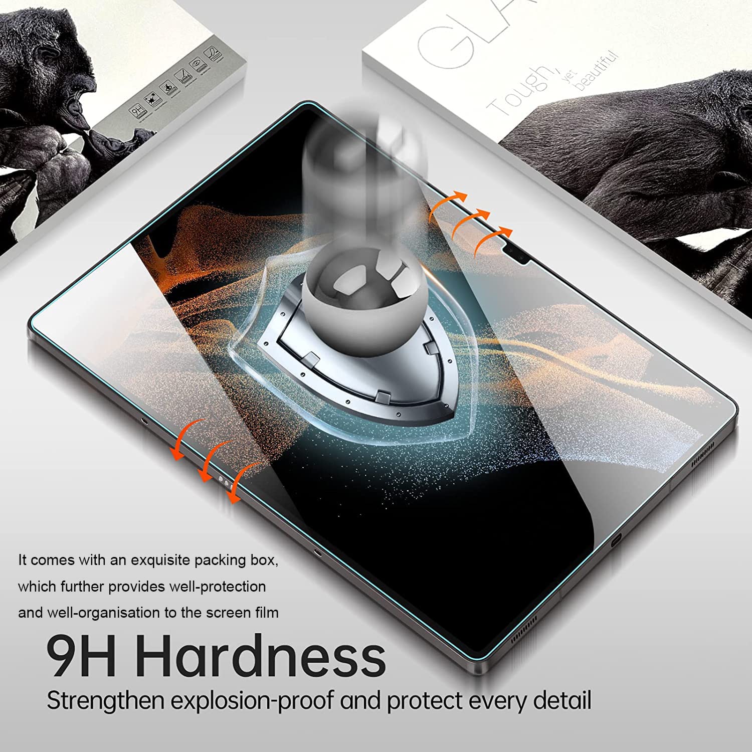 YongMai ?2 Pack? Tempered Glass Screen Protector [9H Hardness] Compatible with Samsung Galaxy Tab S8+/Galaxy Tab S7 FE 2021/Galaxy Tab S7 Plus 12.4-inch Tempered Glass Film,[Anti-Scratch]