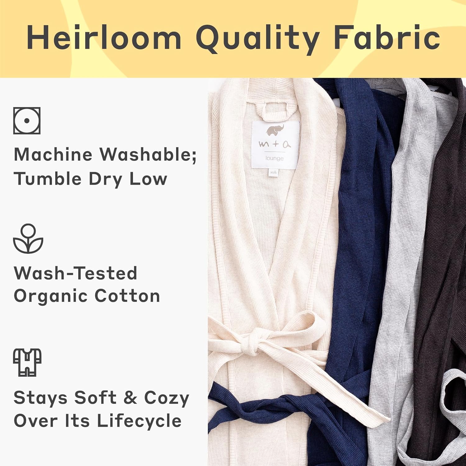 monica + andy Women's Robe, 100% Organic Women's Clothing for Labor & Delivery, Maternity Clothes, Postpartum Nightgown - Image 3