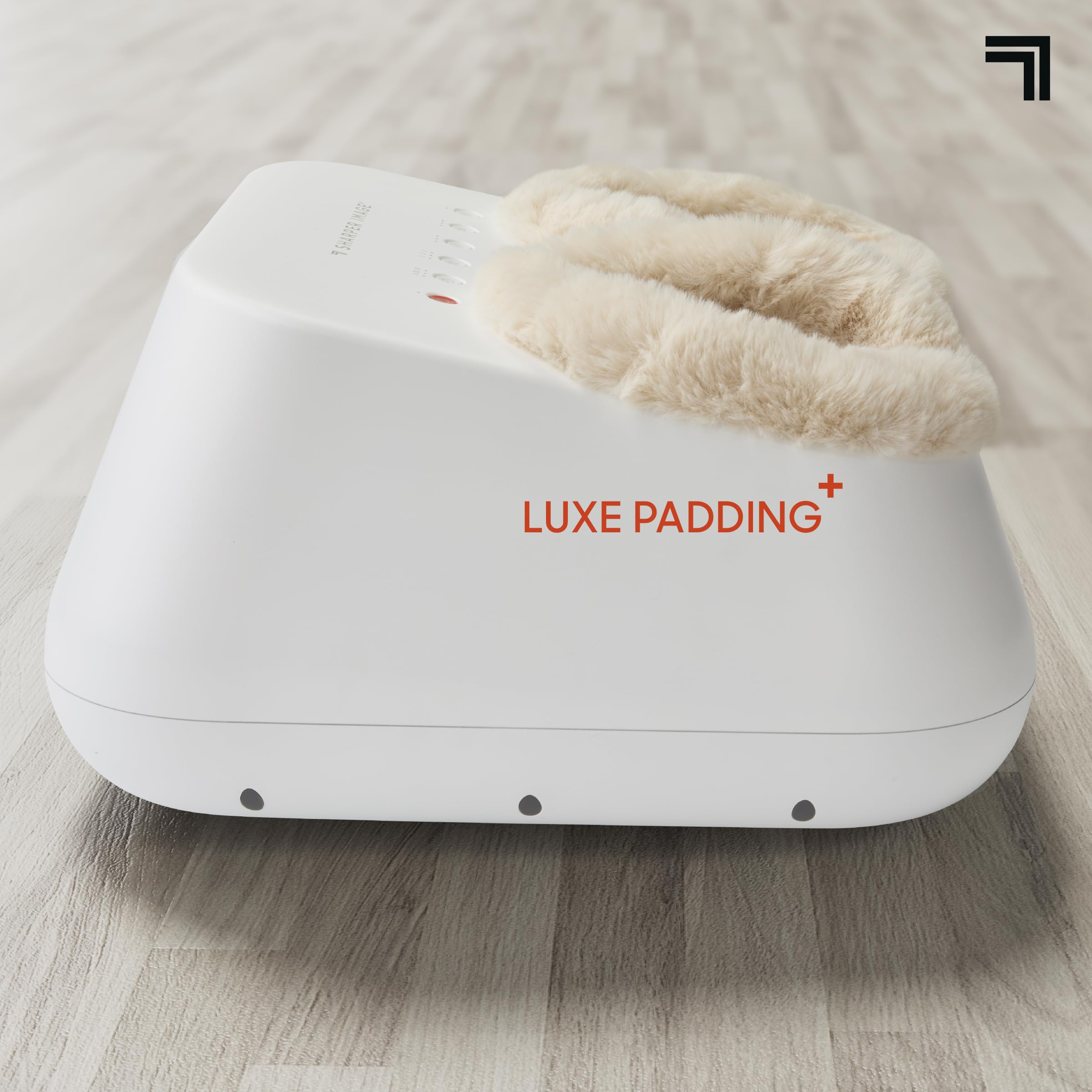Sharper Image Shiatsu Relax Luxe Fußmassagegerät - Mehrzonen-Kompressionstherapie für Fersen, Bögen & Bälle, 3 Modi, Intensitätsstufen & Timer-Einstellungen, Ultraweiche Polsterung Fußmassagegerät mit