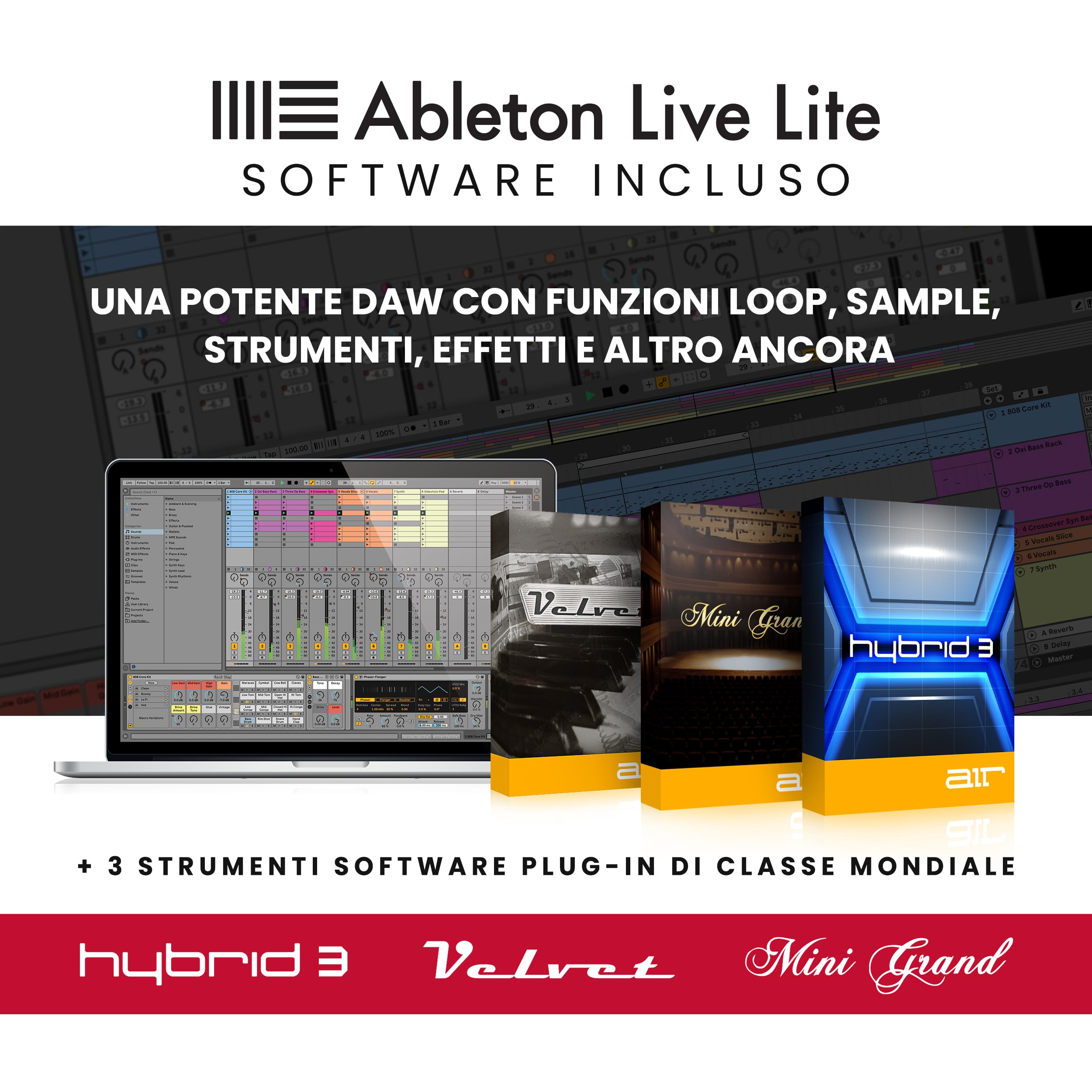 Akai Professional APC40 MKII Controller USB MIDI Pad | 40 Pad RGB, 8 Manopole, 9 Fader, Mappatura 1:1 per Ableton Live, per Performance Live e Produzione Musicale