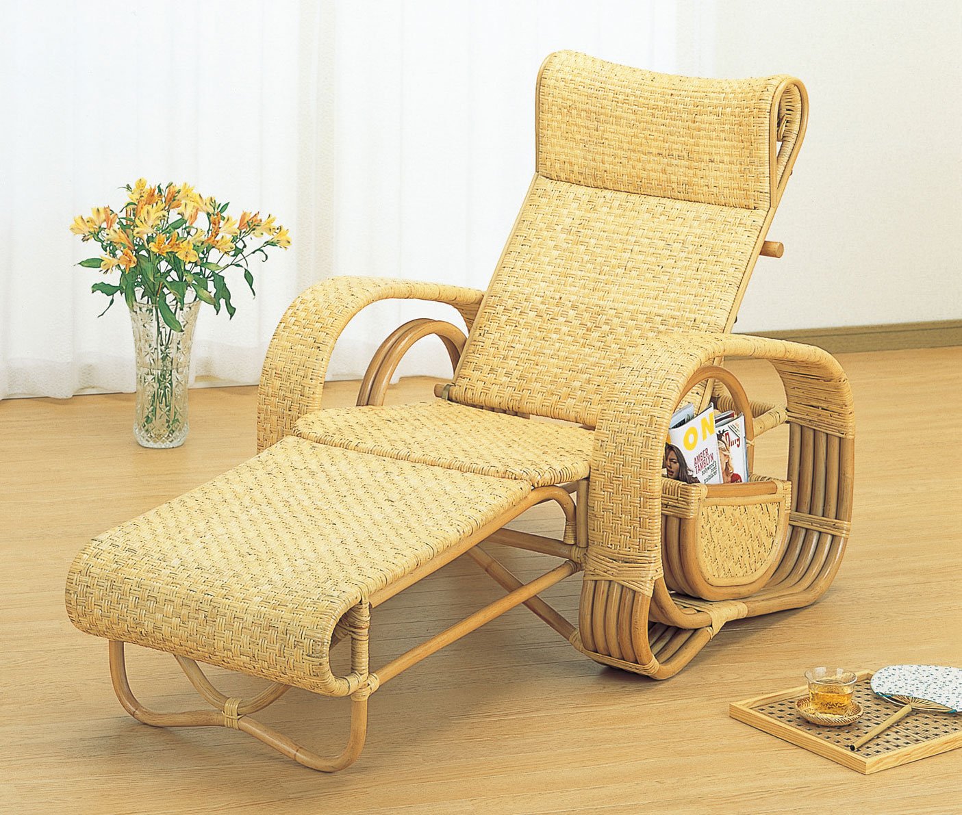 Amazon｜ワイドサイズ三ツ折寝椅子 幅79cm 《ミガロ自然素材 ラタン  