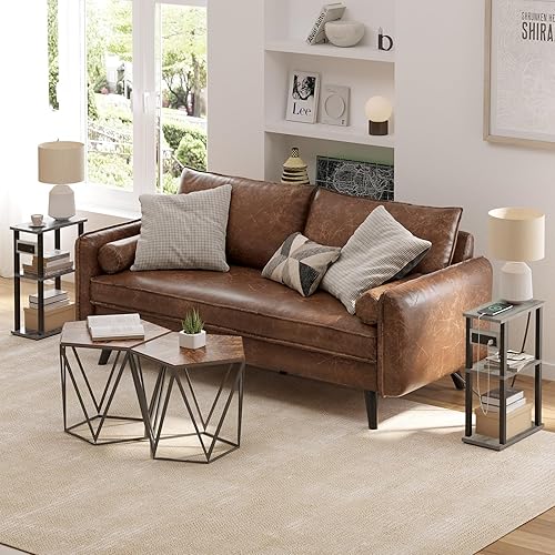 Miniatura 8 de TUTOTAK Mesa auxiliar pequeña y estrecha con estación de carga, mesa final delgada para espacios pequeños, mesita de noche delgada con puertos USB y