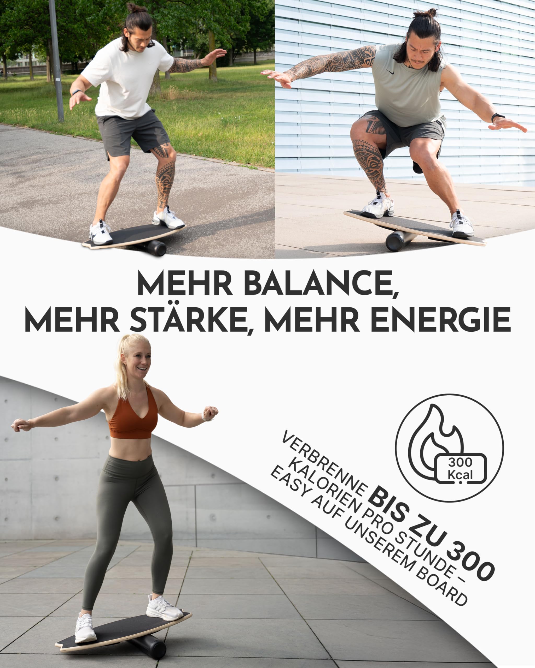 NEOLYMP Balance Board Holz – Gleichgewichtstrainer für Erwachsene & Kinder – rutschfest & bis 210 kg belastbar – 7 Schwierigkeitsstufen – Magnetisch einstellbar