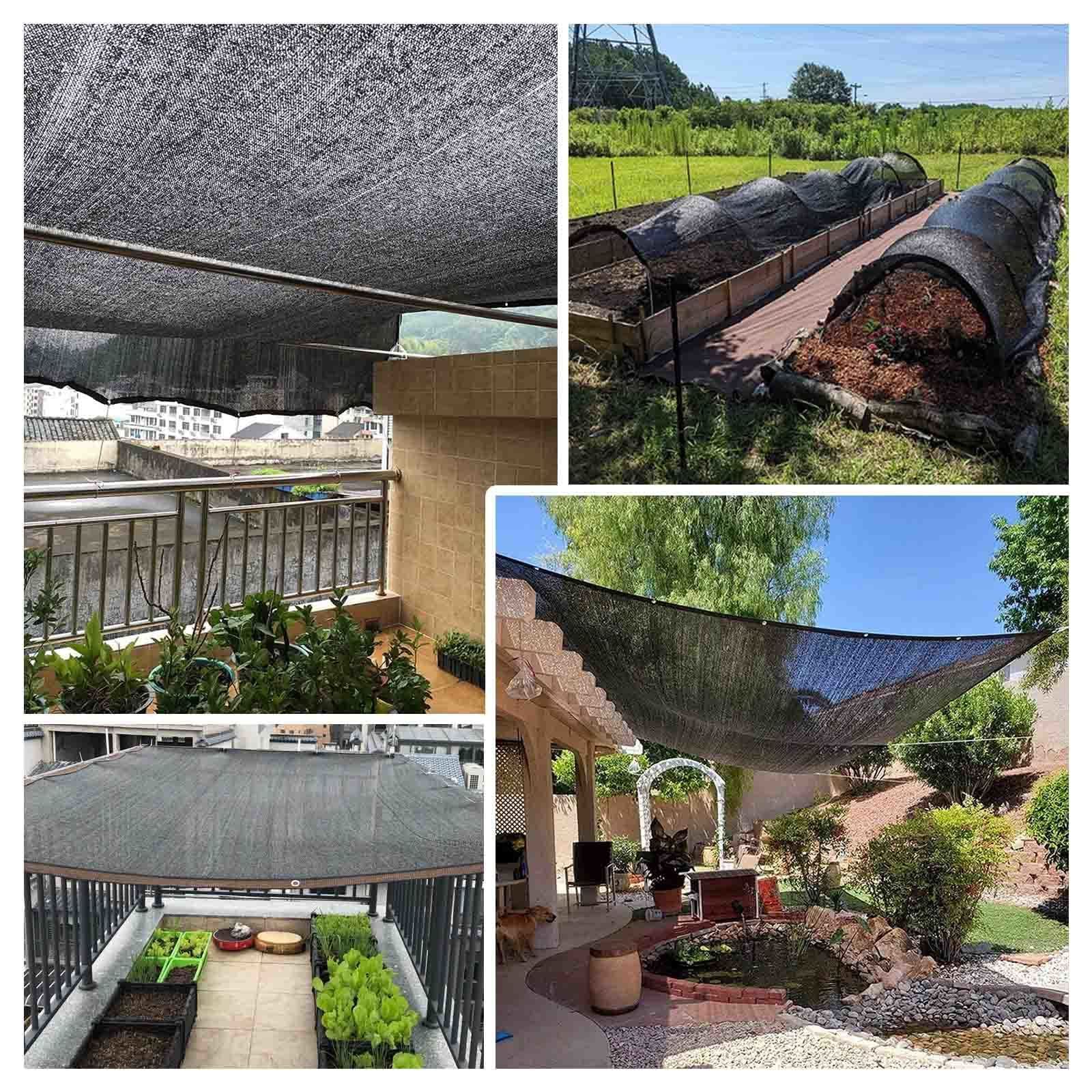 Rete Ombreggiante Protezione Solare, Vela Parasole 2x3m 2x4m 3x3m 3x5m 4x6m 4x8m 5x6m, Telo Ombra 85%, Rete All'ombra Antivento Per Terrazze/pergole, Coperture Per Serre,Beige-5x5m/16.4*16.4ft