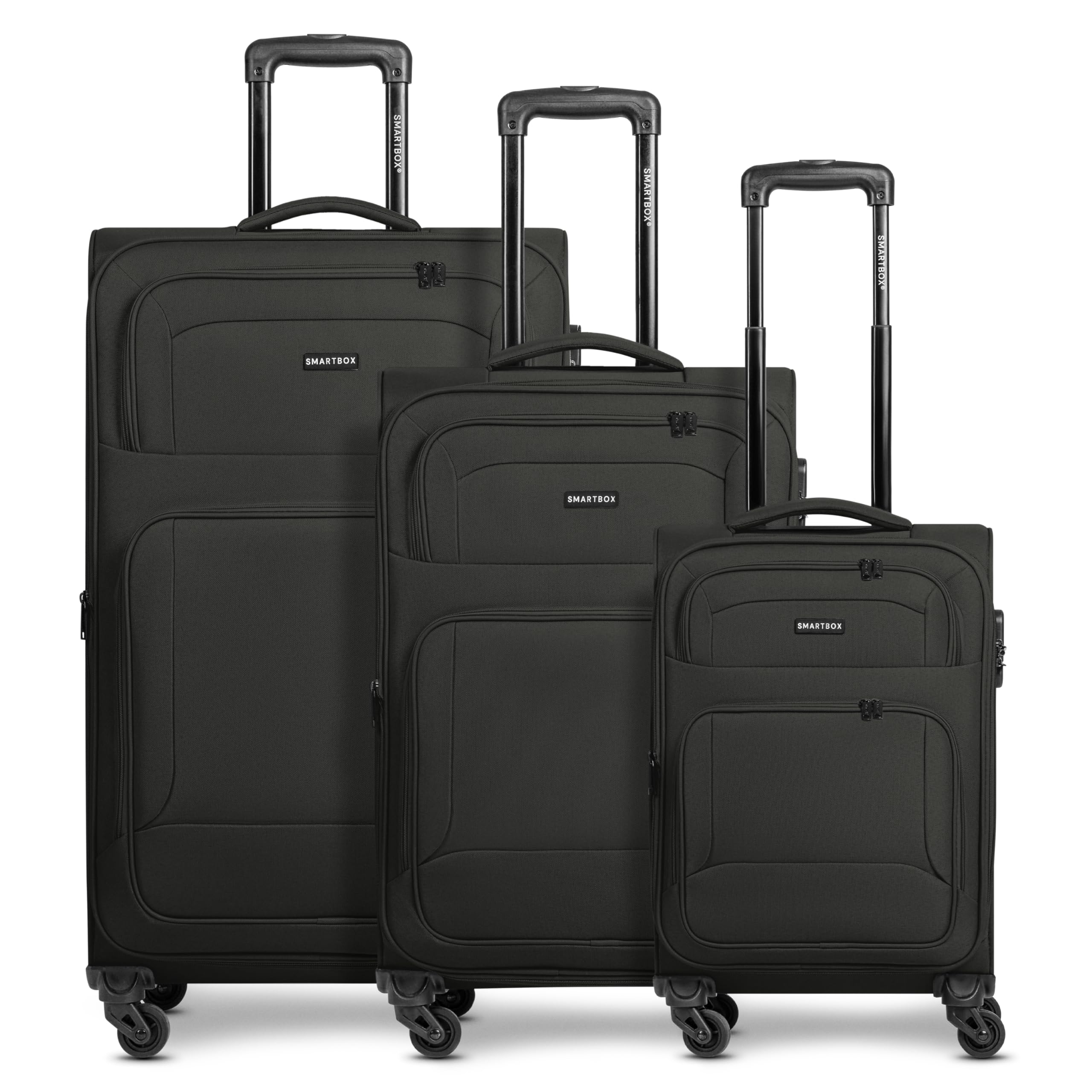 Smartbox Set de valises Souples 3 pièces Trolley Cabine Moyenne Grande Extensibles 4 Roues avec Serrure léger et résistant Edition 04