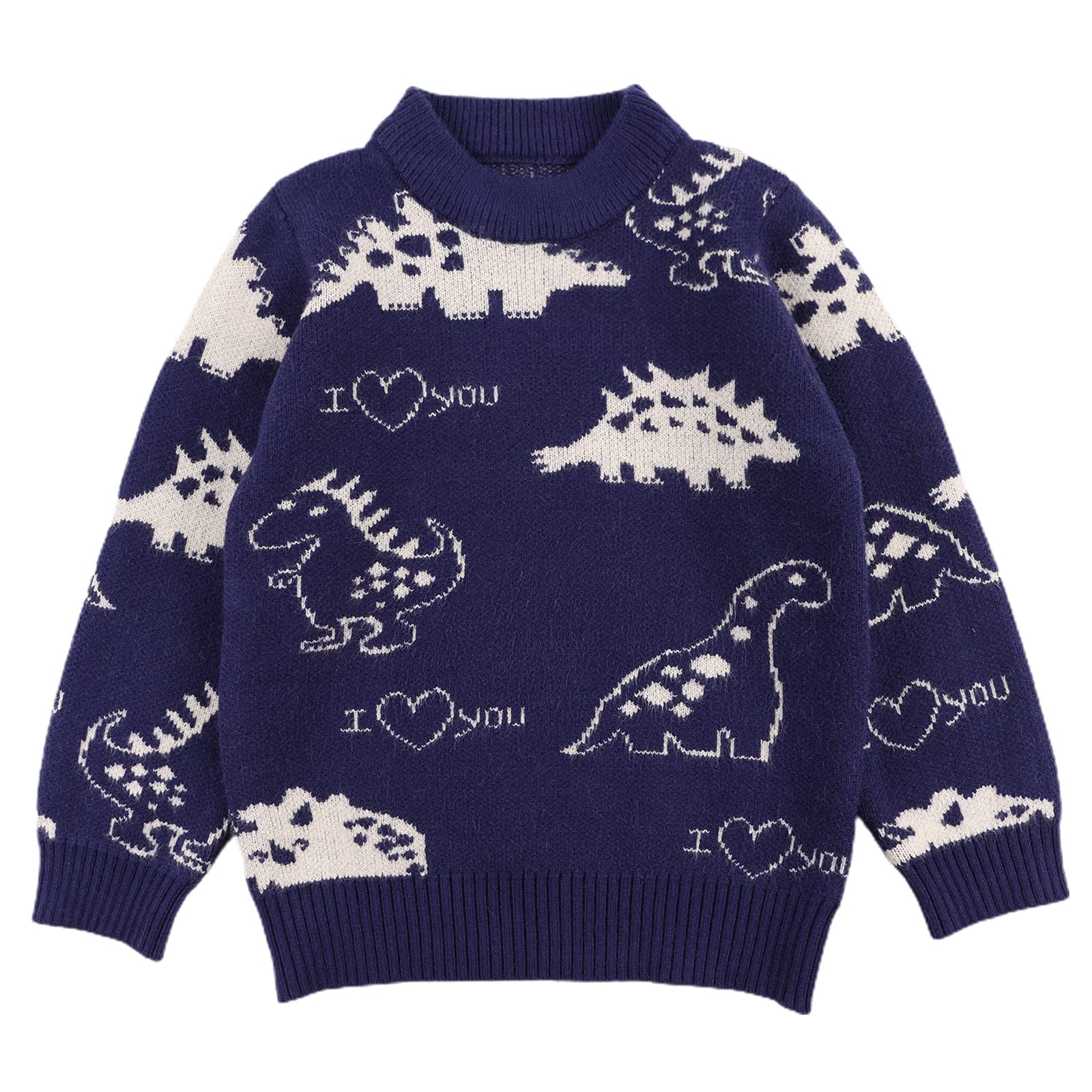 Peecabe Winter Baby Boy Dinosaurs Sweaters Toddler Girl O-Neck Soft Pullover Infant Knitted Fall Sweater