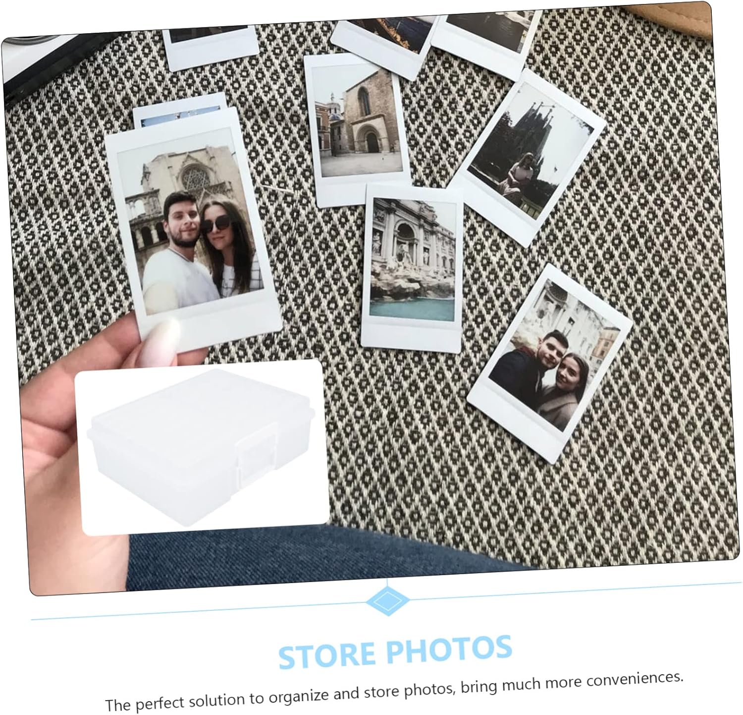 KICHOUSE 1pc Transparent Photo Storage Case Multifunctional Classified Organizer Box for Pictures Postcards Storage to Keep Your Desktop Neat Tidy