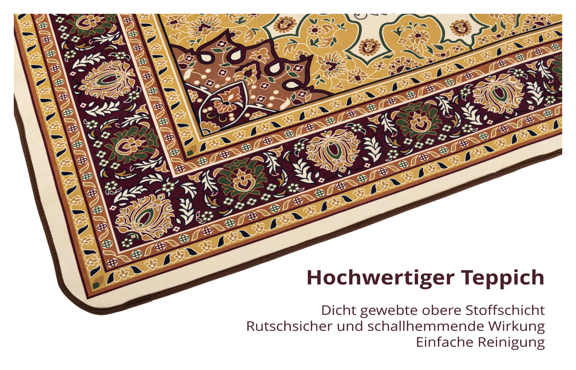 Stagecaptain DTO-1620 Drum Teppich Oriental - Großer Schlagzeugteppich - 160 x 200 cm - Dicht gewebte Oberfläche - rutschfeste Unterseite - Mit Klettband - Transporttasche - Braun