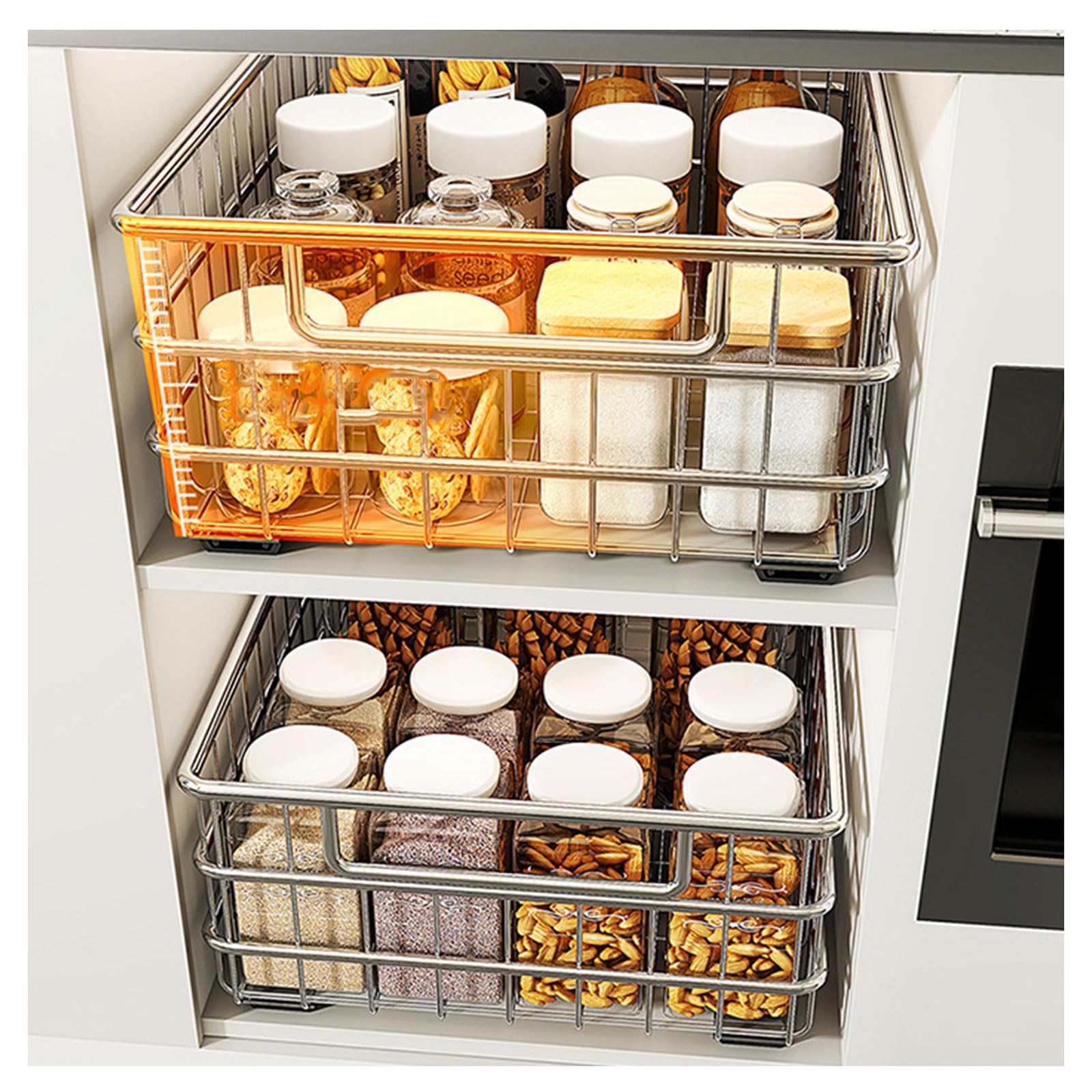 Organizador adhesivo para armarios extraíble que optimiza el espacio de tu cocina