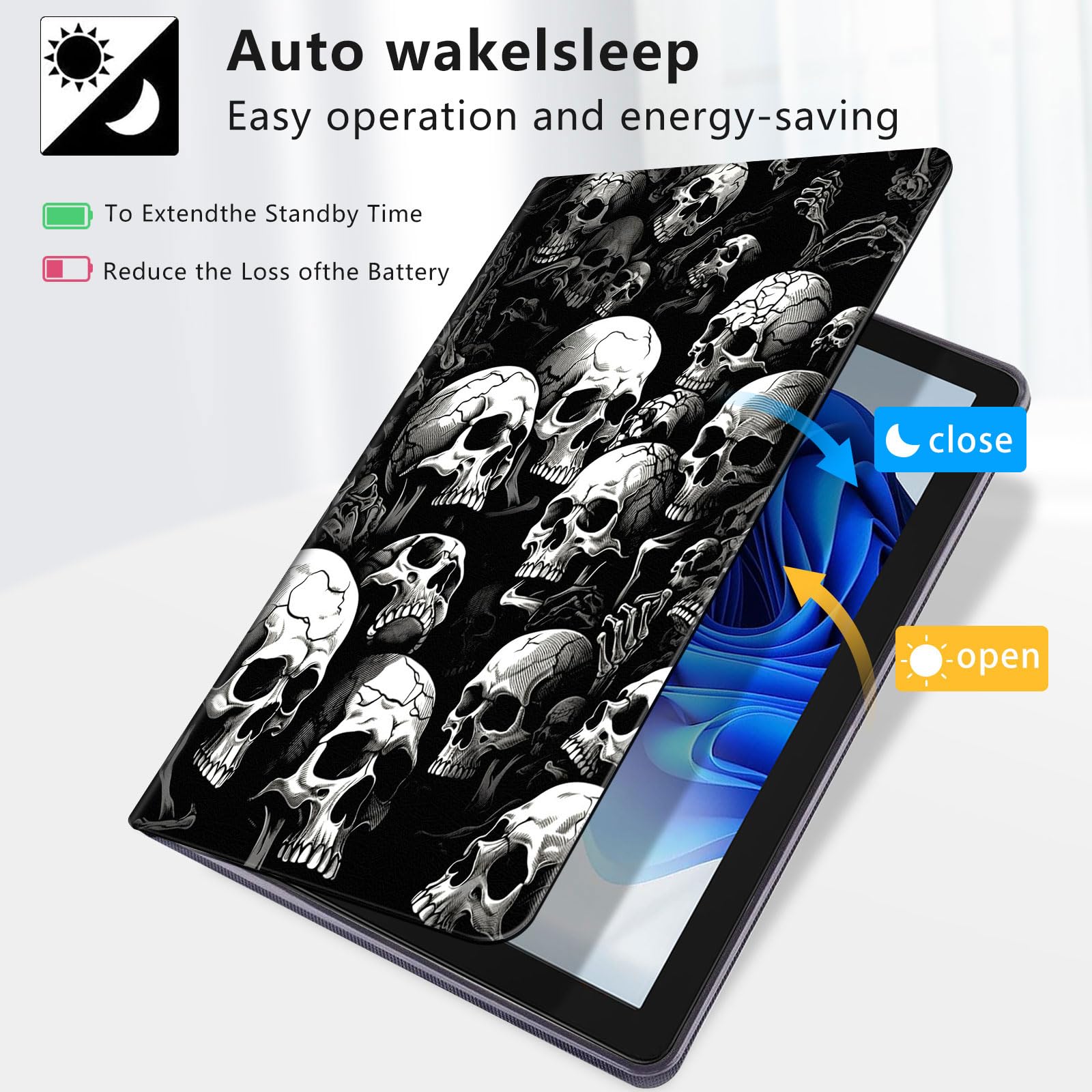 Case For Fire HD 8 & 8 Plus Tablet 2022/2020 - PU Leather Folio Stand With Auto Wake/Sleep