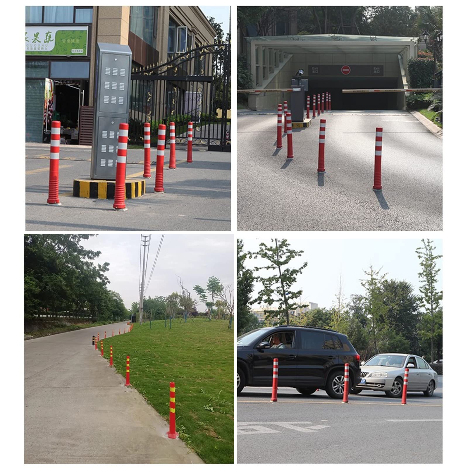 Conos/ Poste señalizacion trafico, 75cm Conos De Estacionamiento De Seguridad De Plástico Con Juegos De Tornillos, Poste Delineador De Precaución Para Lotes De Construcción Y Estacionamientos ( Color