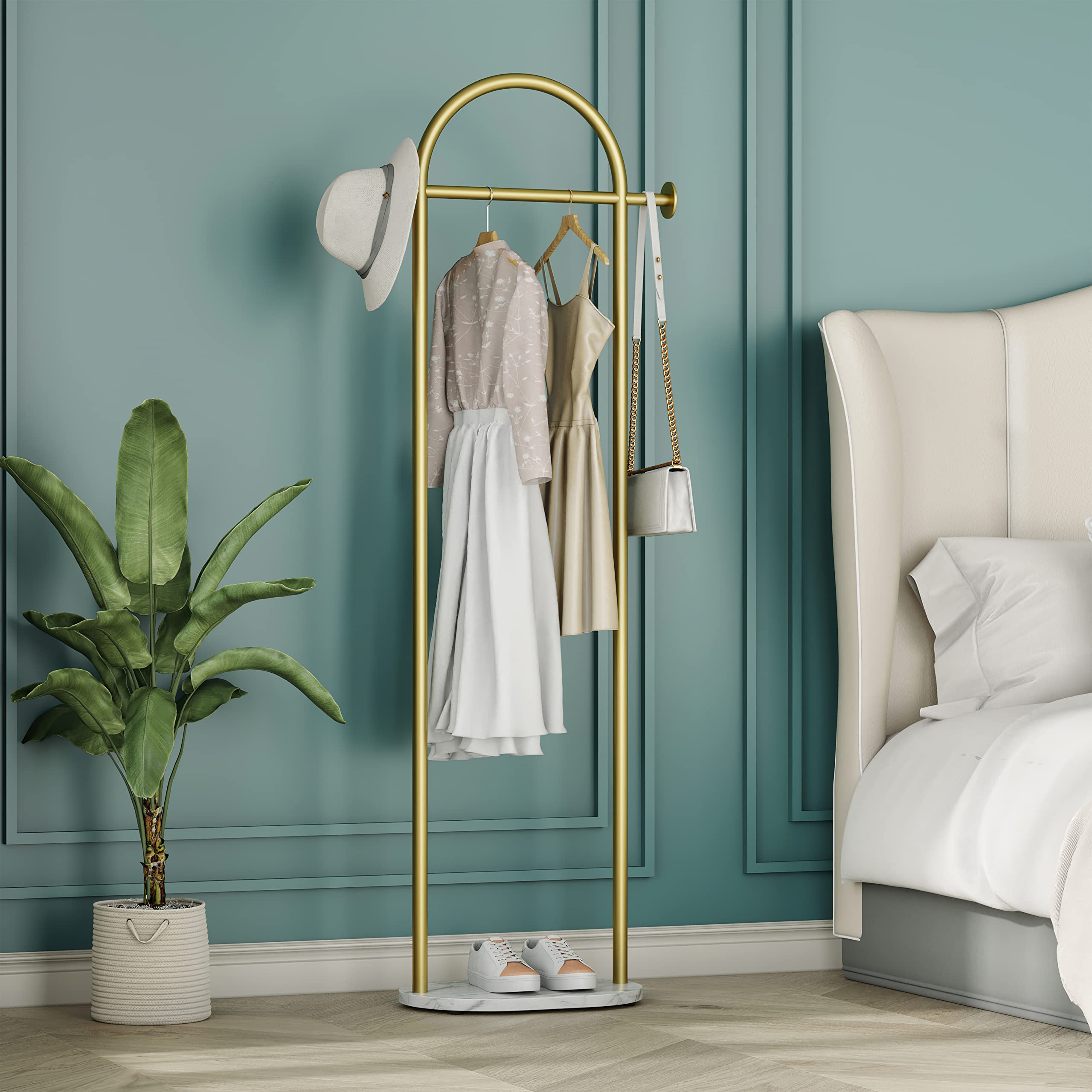 Asta Porta Abiti Muro Oro FKDEYIJIA: Rastrelliera Commerciale 60x30 Cm - 6