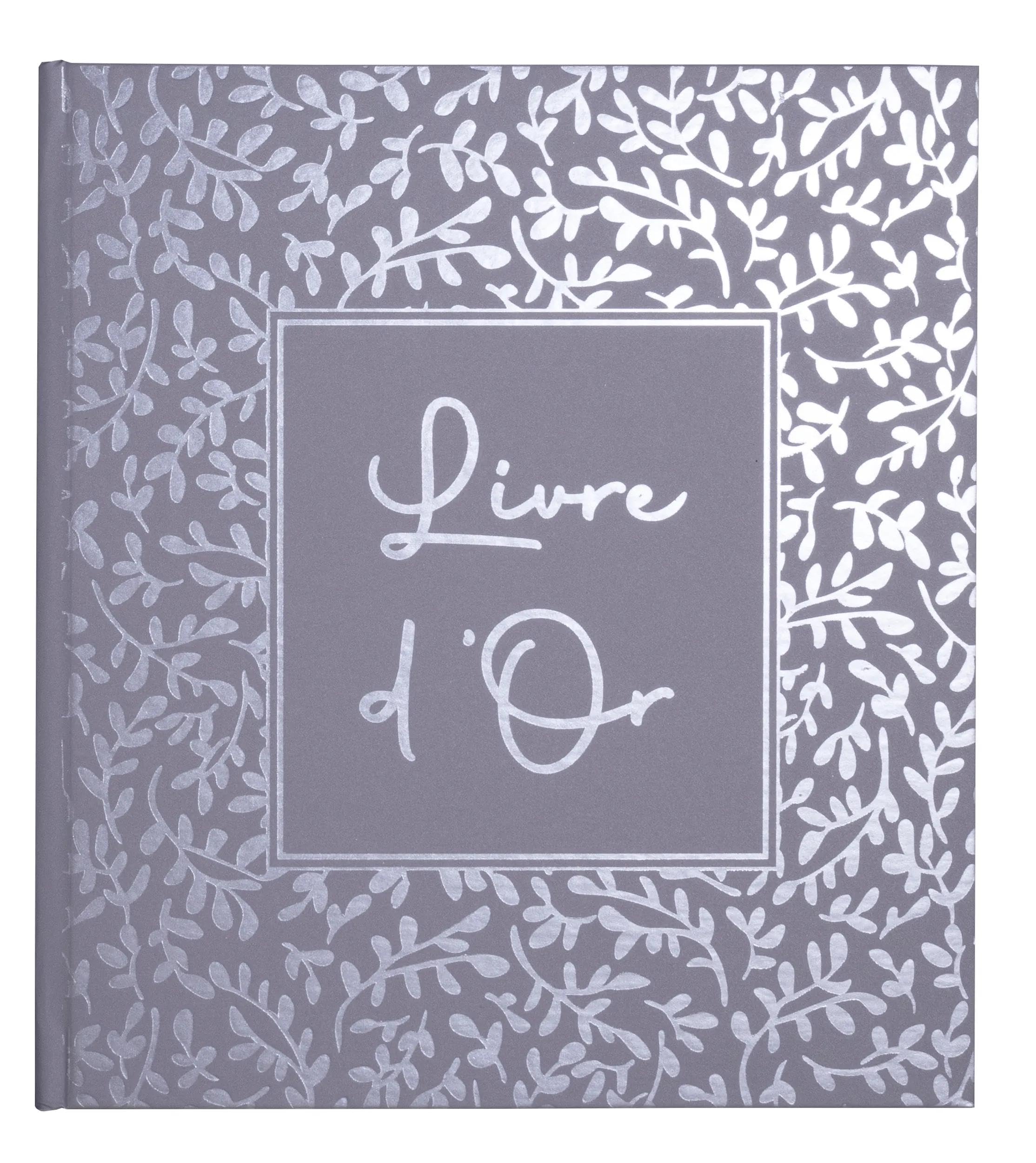 Exacompta Guest Book - Blue and Grey Floral Design - 140 Pages - 21 x 19cm