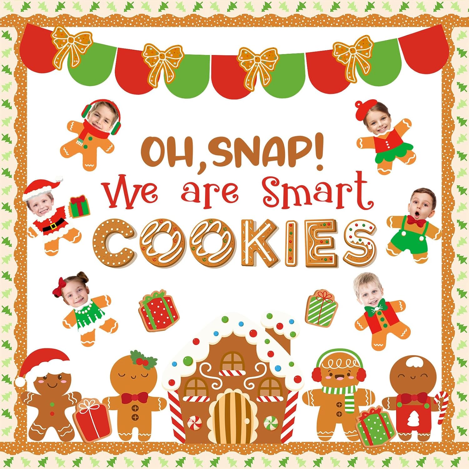 Amazon.com: FYSUIMU Christmas Gingerbread Bulletin Board Decoration ...