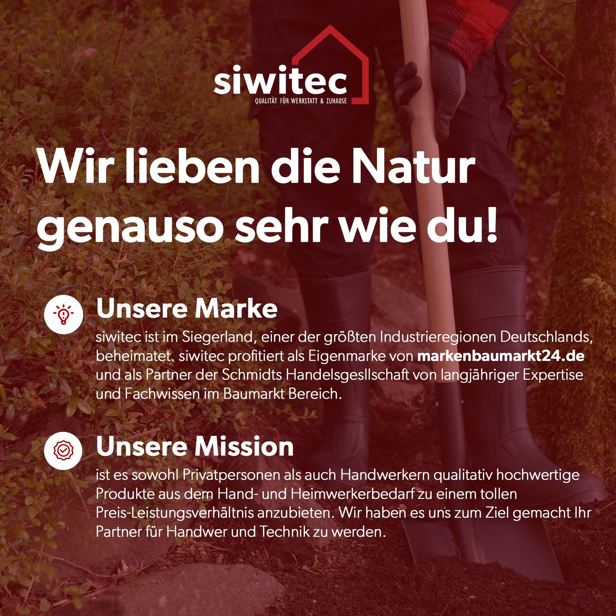 siwitec Gartenspaten rund SG-320 mit Holzstiel für weiche, steinarme Böden | ergonomischer Spaten mit Eschestiel und Stahlblatt | Länge: 118 cm | Garten | Gärtnerspaten