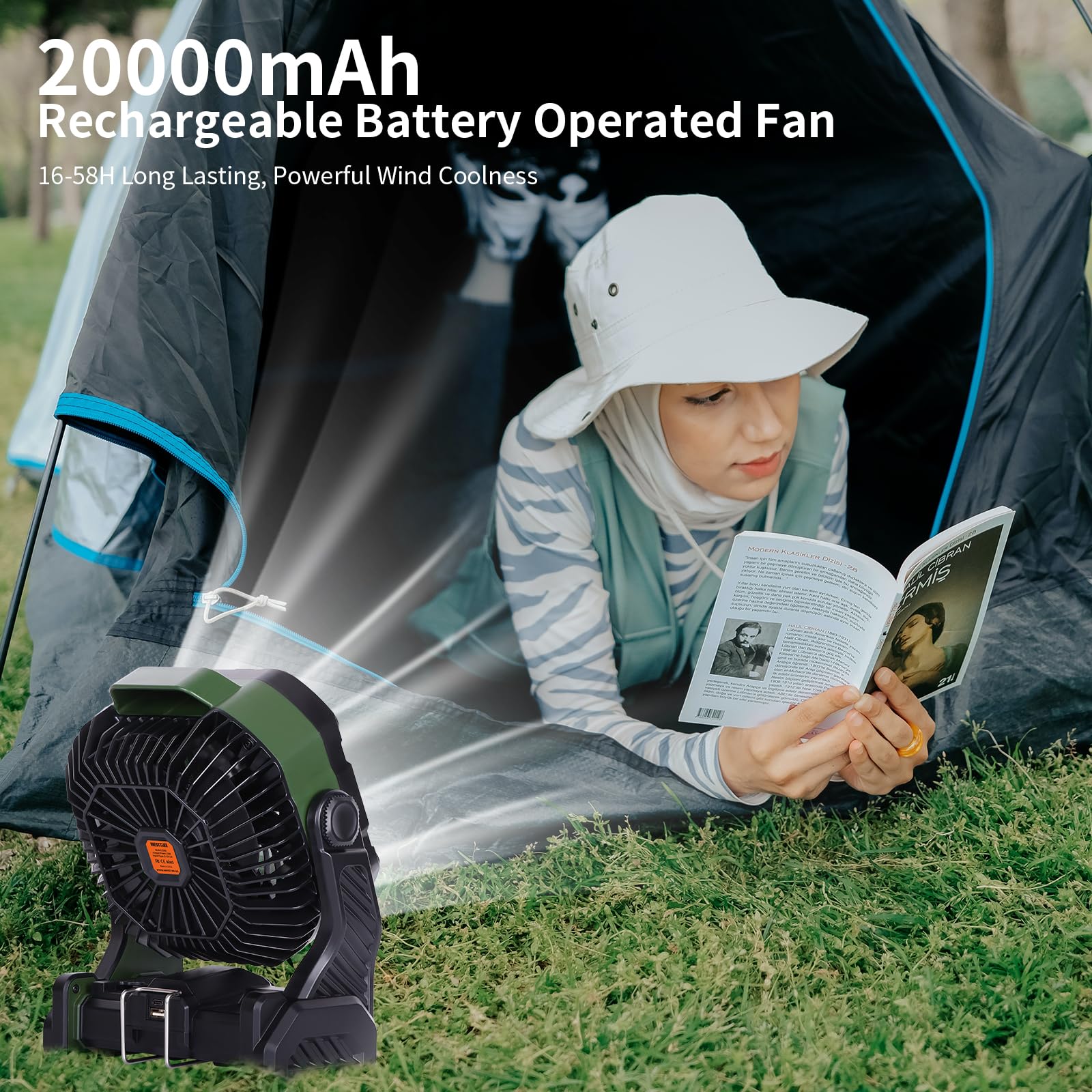 fan for beach tent