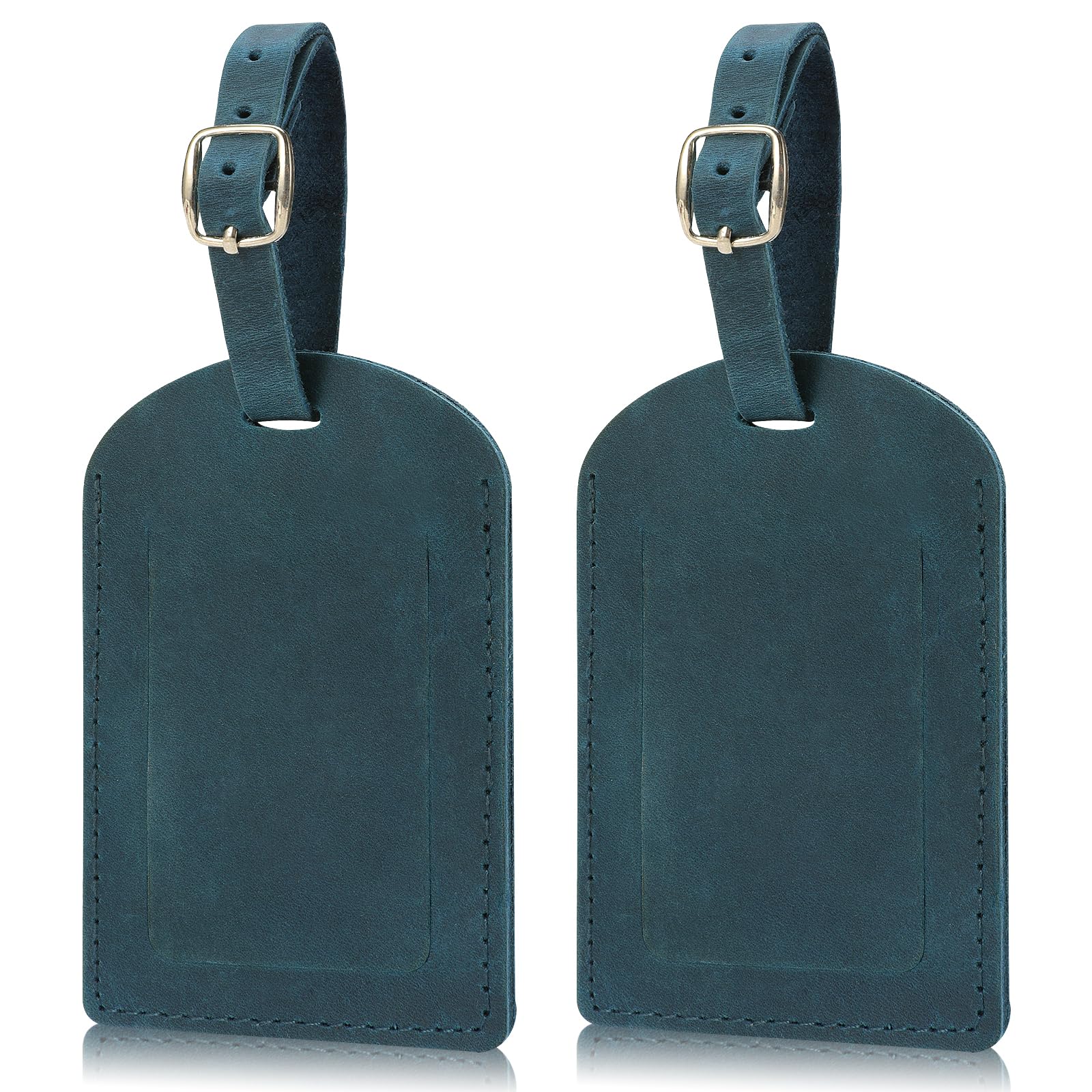 Ringsun Etichette per bagagli in pelle per valigie, etichette identificative per bagagli (2 pezzi)