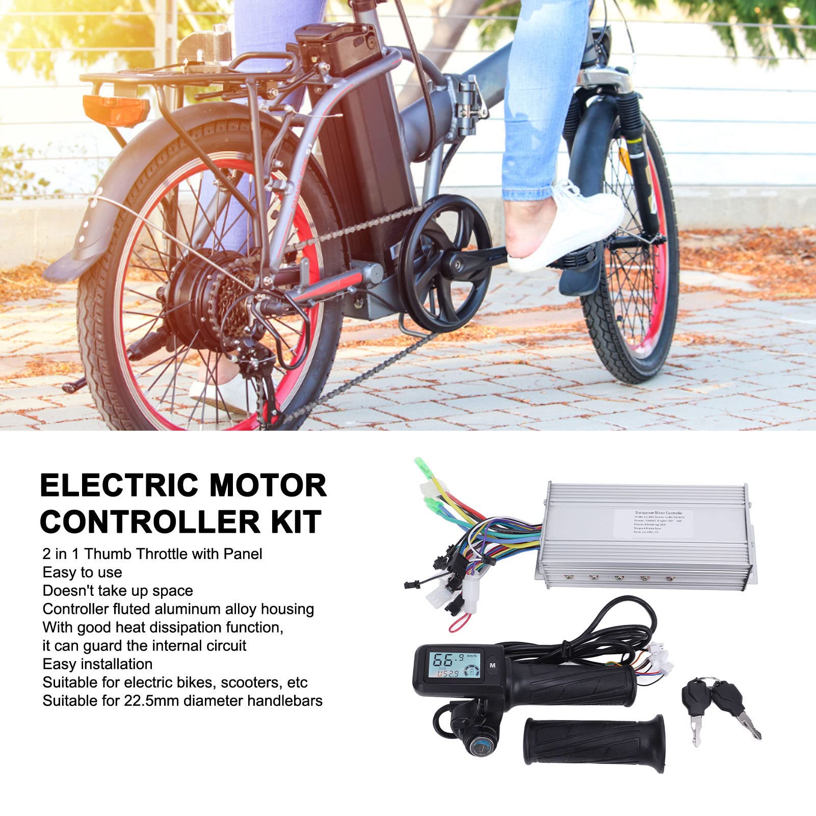 Kontroler Prędkości RC, Bezszczotkowy Silnik RC, Części Zamienne Do Silnika Bezszczotkowego, Bezszczotkowy Kontroler Prędkości Silnika 1000 W 36 V 48 V Wyświetlacz LCD Przepustnica Do Hulajnogi Elektr