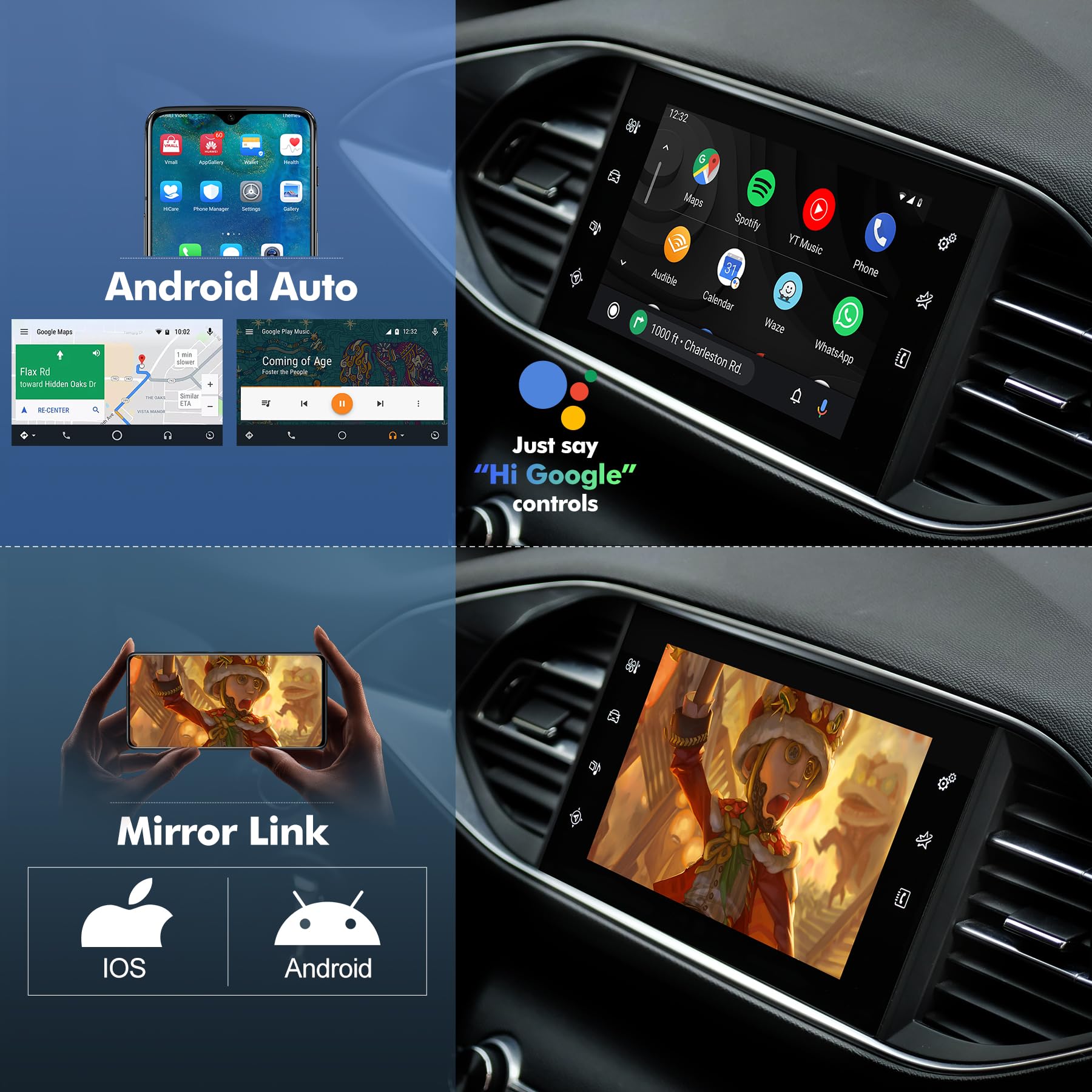Bezprzewodowy zestaw modułów samochodowych Carplay & Android do Peugeot & Citroen Picasso (Smeg & MRN System) DS4 DS3 308 508 208 2008 3008 C4 Mirror Link Navigation OEM Upgrade Camera Audio