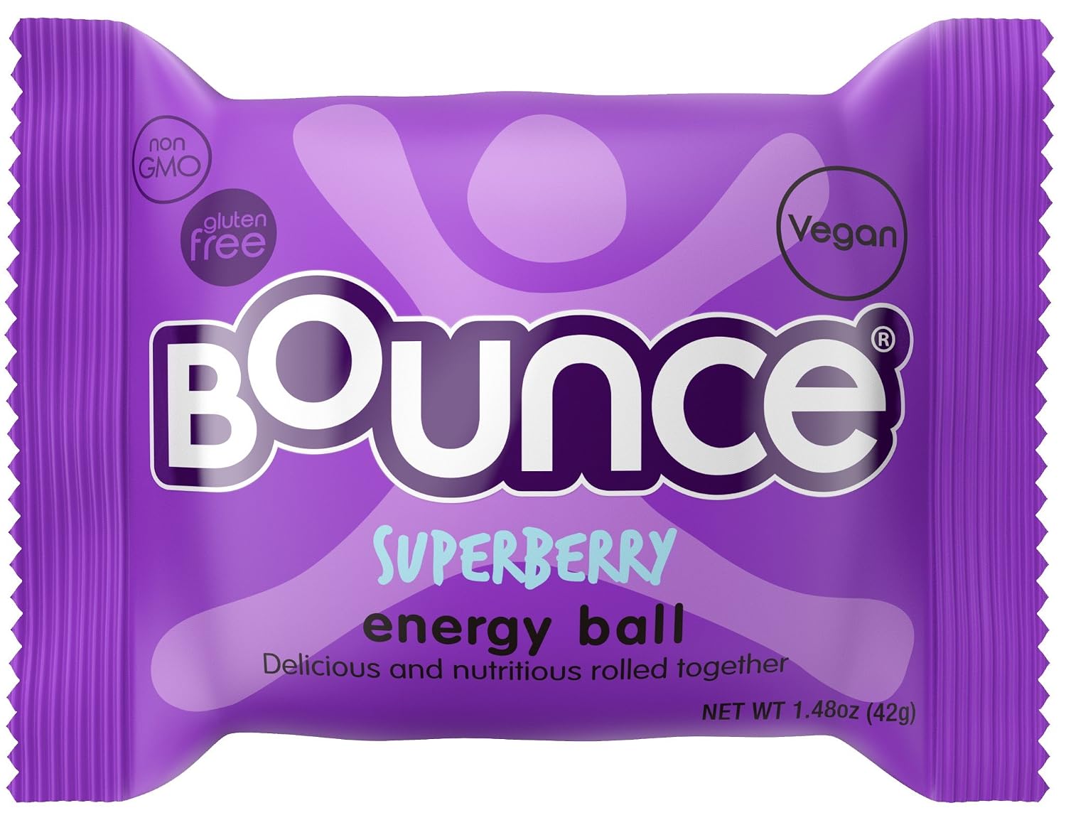 Bounce Natural Protein Energy Ball, Gluten-Free Vegan Snack with Protein - Superberry, 1.48 Ounce (Pack of 12)