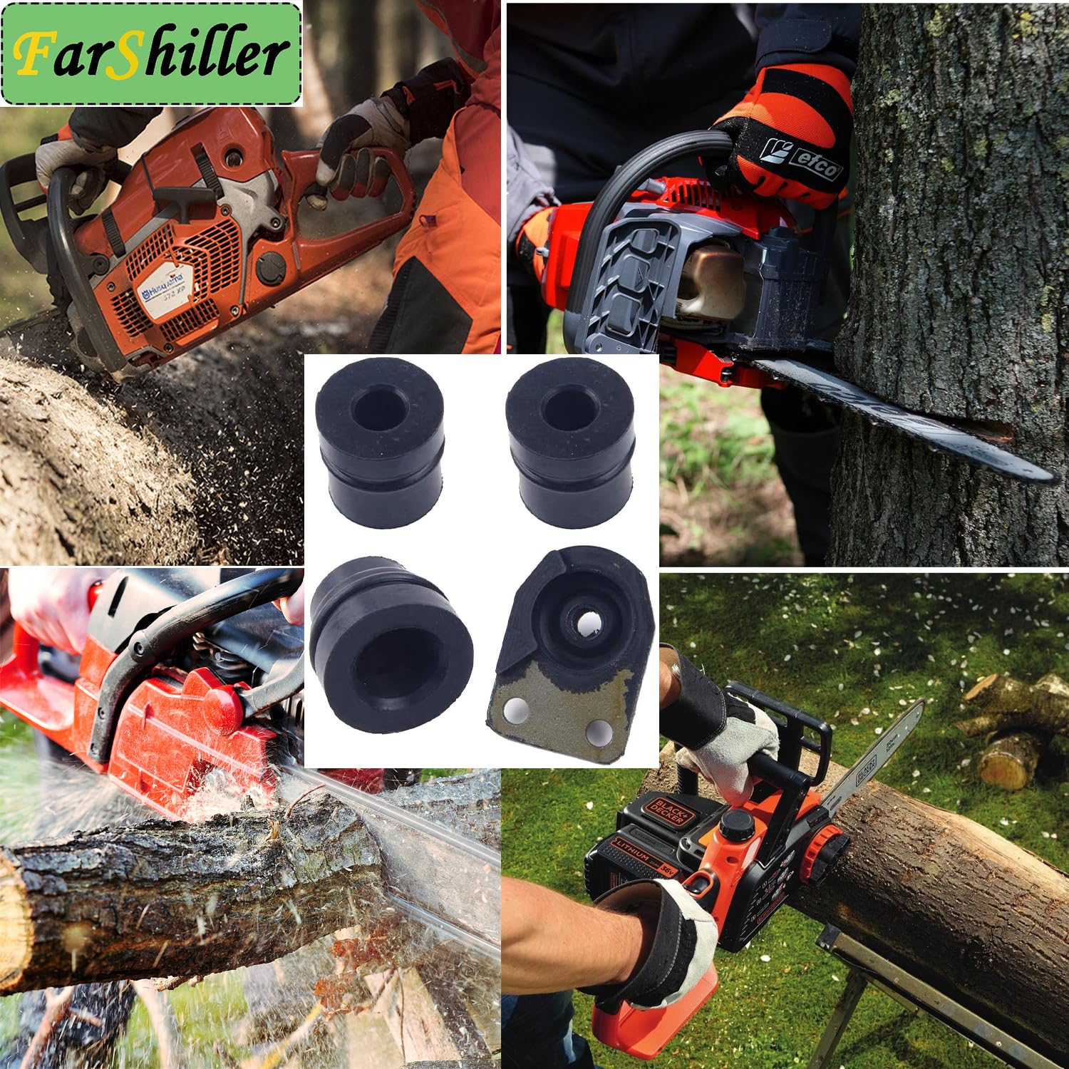 3 X SUPPORT Tampon à Poignée Annulaire AV Pour Pièces De Tronçonneuse