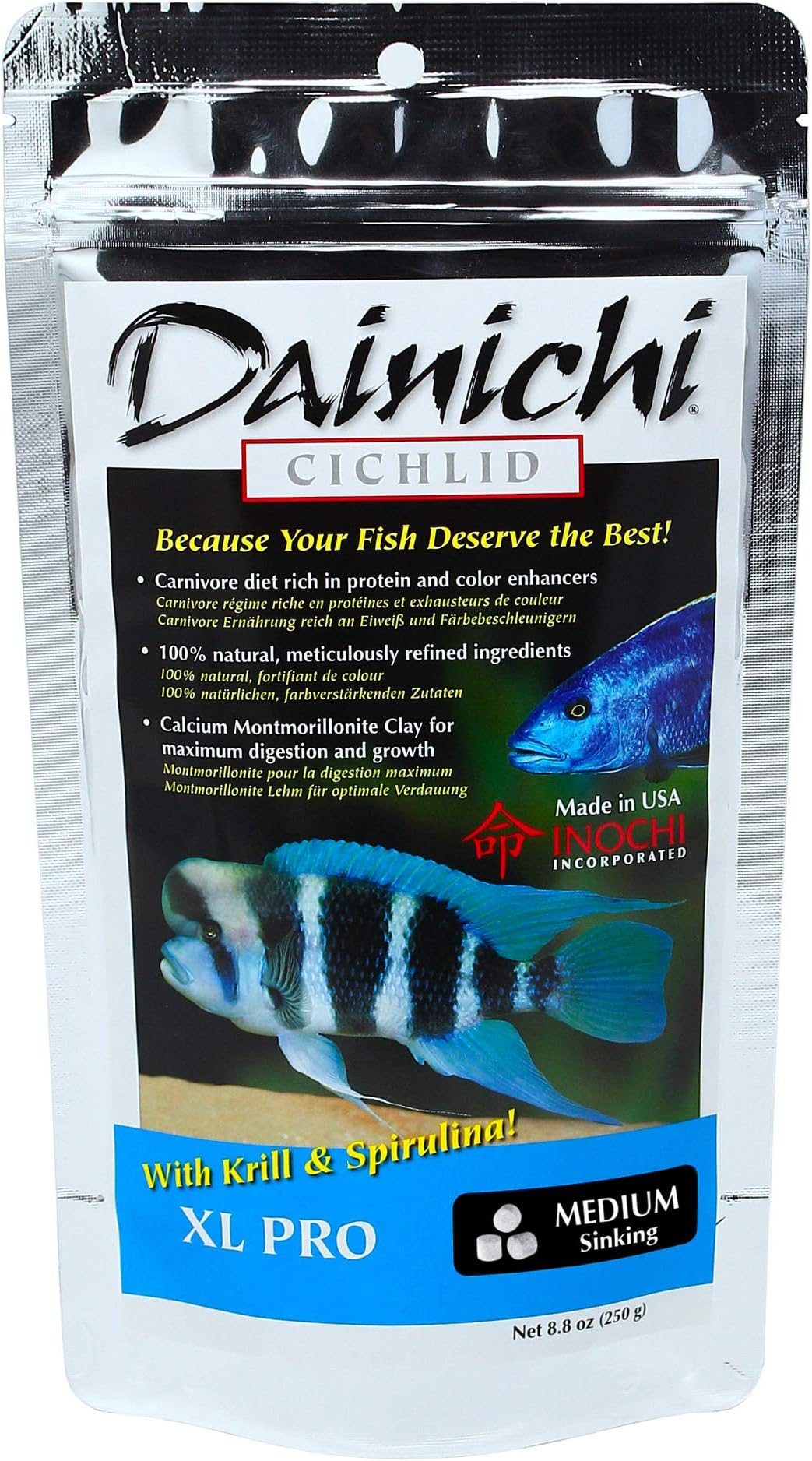 Cichlid Food - XL PRO Medium Sinking (5 mm) Pellets, 8.8 oz (250 g)