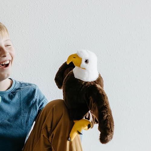 Miniatura 2 de The Petting Zoo Peluche de águila calva, regalos para niños, animales títeres, juguete de peluche de águila de 15 pulgadas