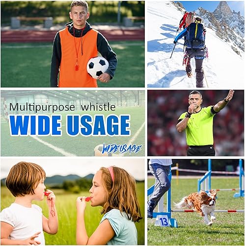 Miniatura 7 de Flutesan 48 silbatos a granel con cordón deportivo fuerte sonido nítido silbatos para entrenador árbitros entrenamiento emergencia