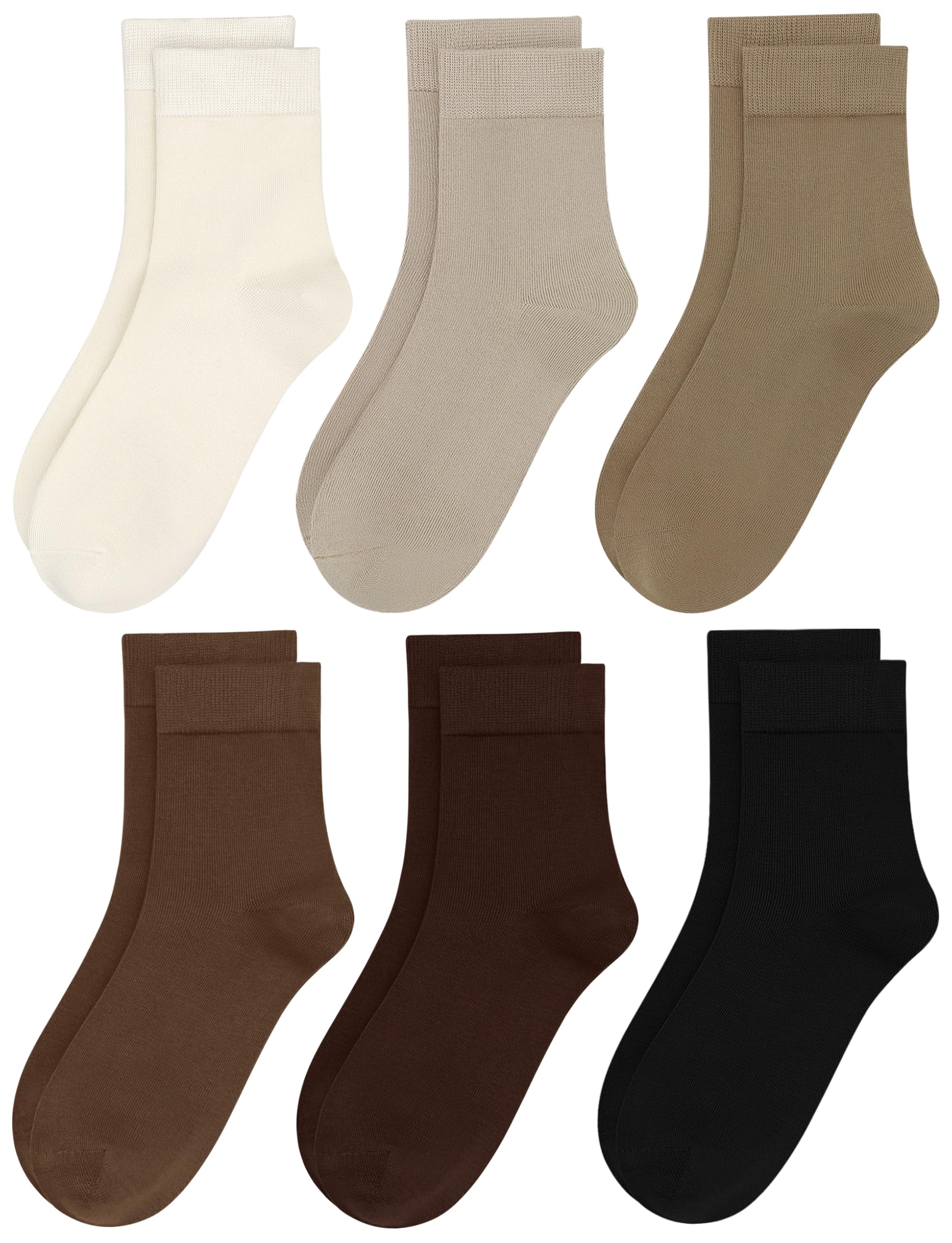 Womens Viscose Bamboo Crew Socks Thin Casual Ultra Soft Colorful Above Ankle Socks Breathable Comfortable 3/6 Pairs