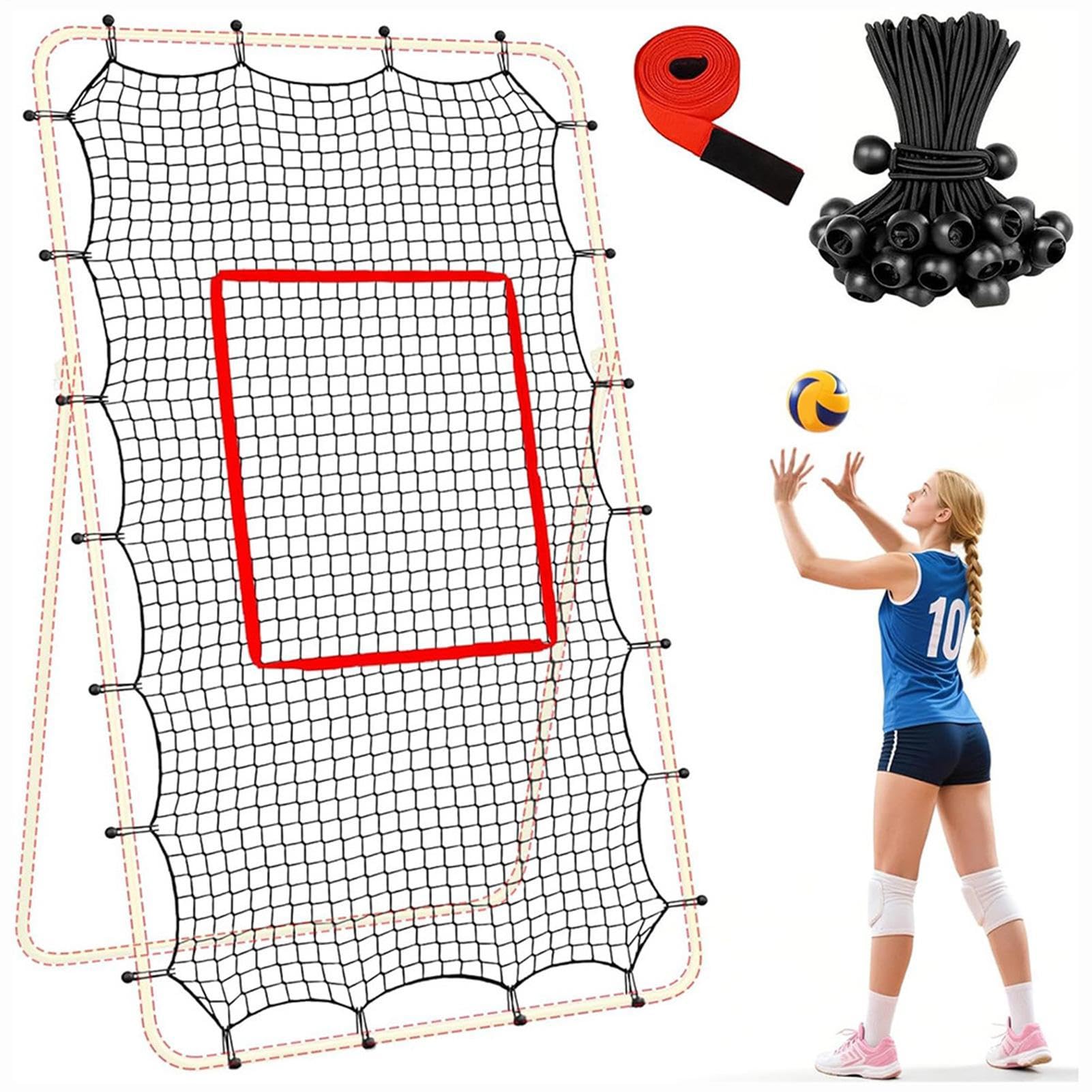 Rete da Pallavolo con Rimbalzo,Attrezzatura da Allenamento Resistente 2,1x1,2 m | Rete Allenamento Rimbalzo Pallavolo - per Piscina Campo Spiaggia Casa Palestra Scuola Ragazzi Adulti Allenatori